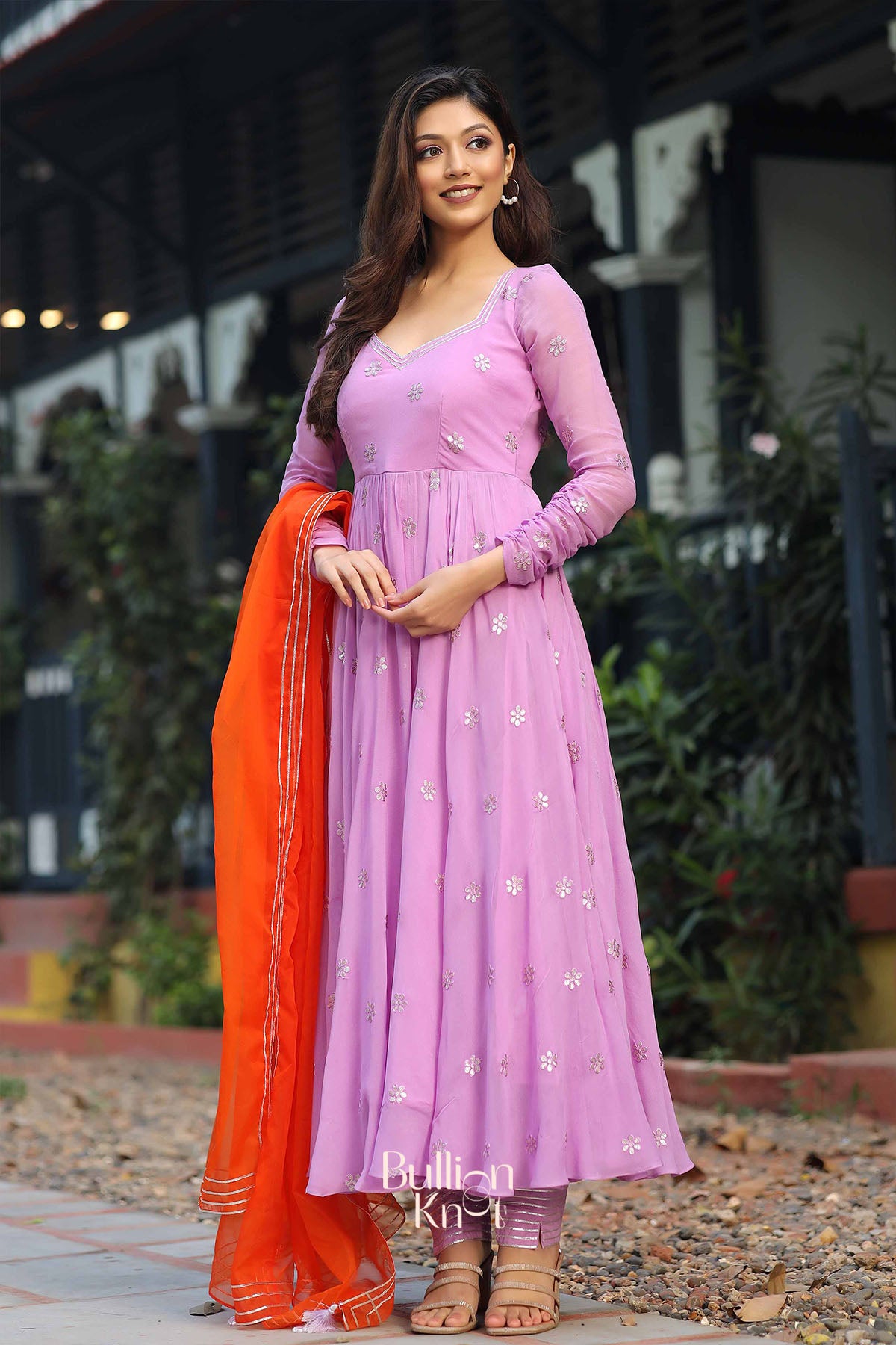 Aurora Anarkali Suit Set in Lilac