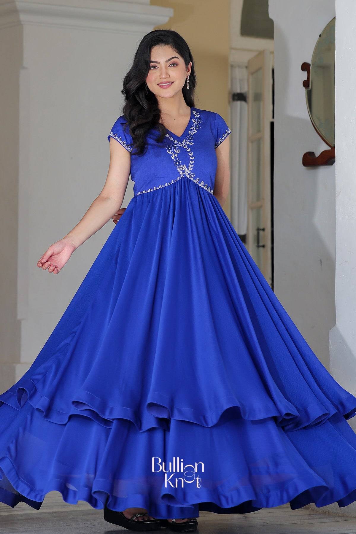 Charul Opal Anarkali (Dress) in Royal Blue