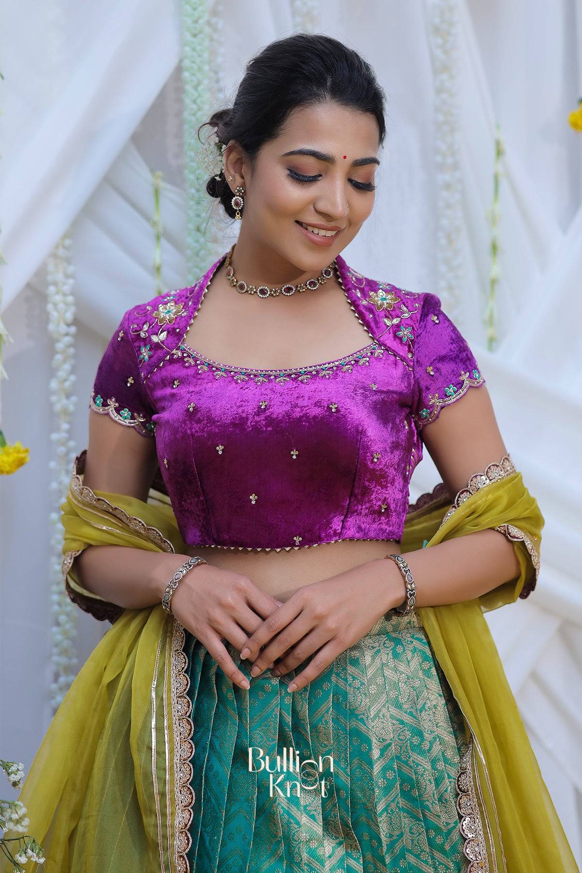 Kaveri Banarasi Lehenga Set in Purple