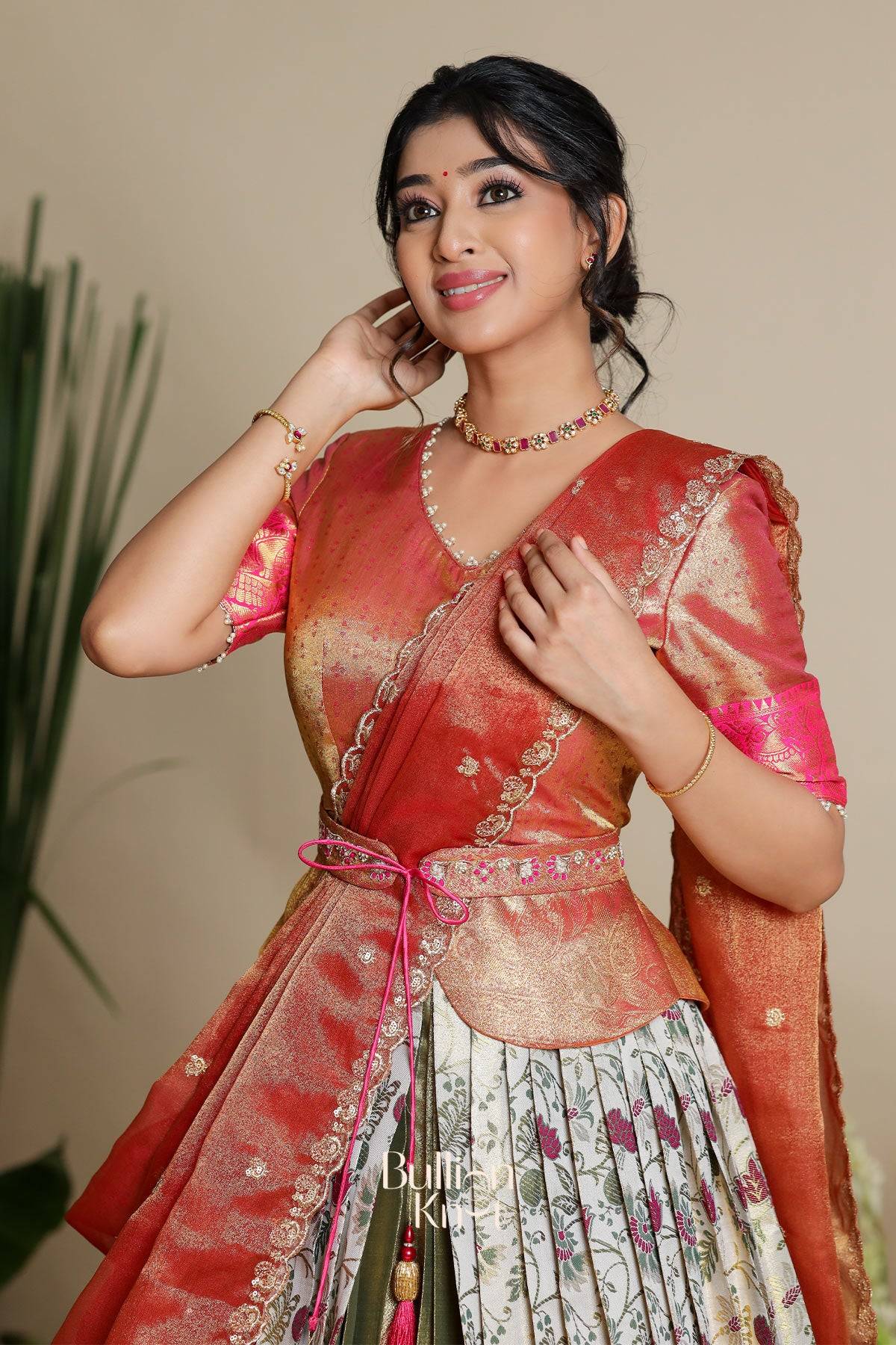 Sudiksha Banarasi Lehenga Set in Ivory