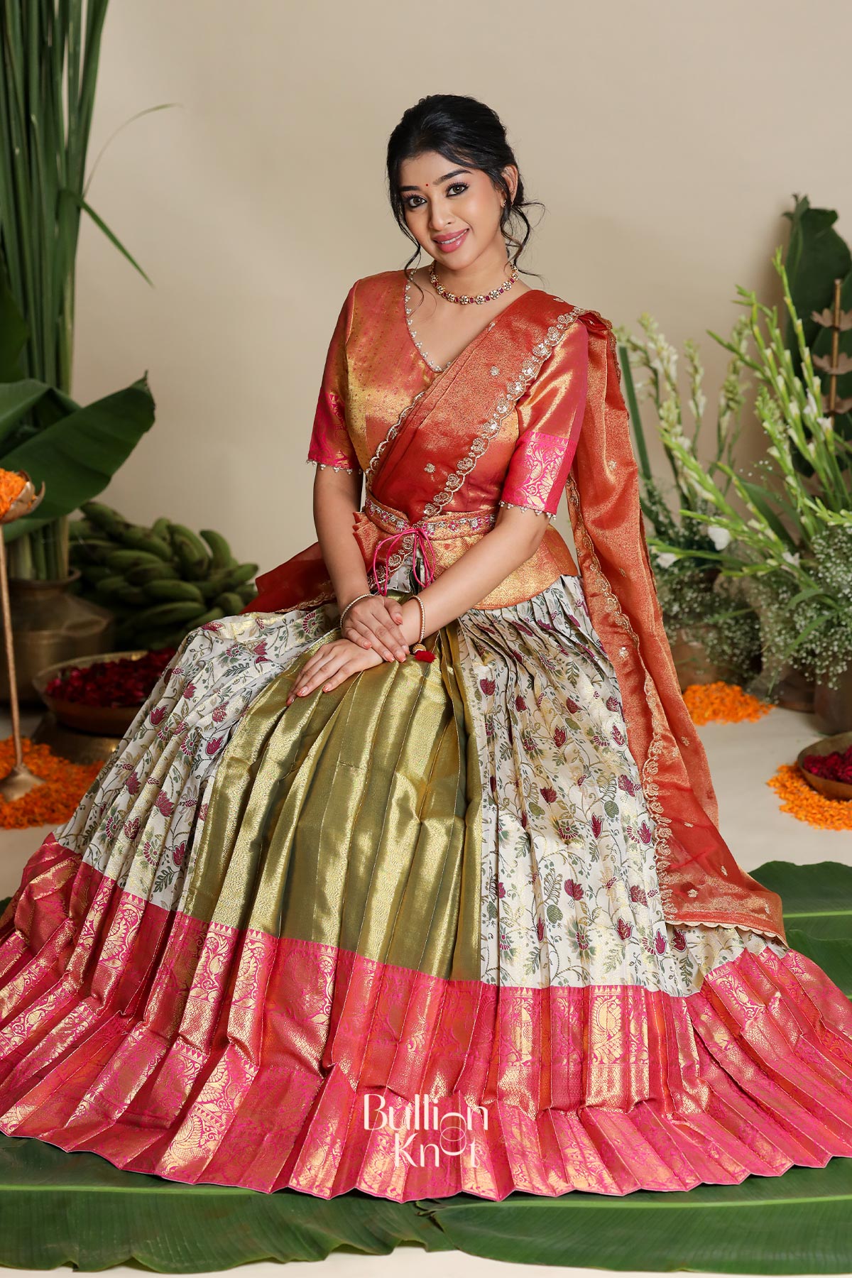 Sudiksha Banarasi Lehenga Set in Ivory