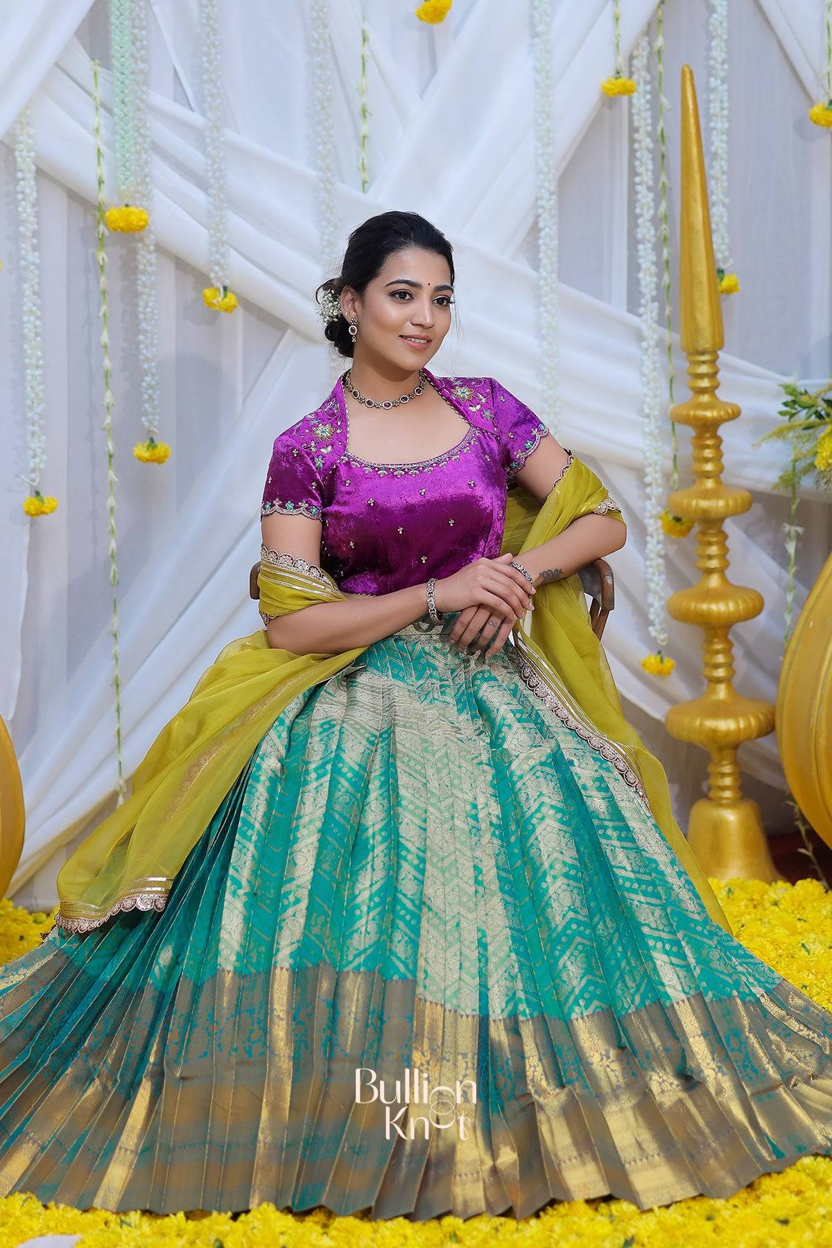 Kaveri Banarasi Lehenga Set in Purple