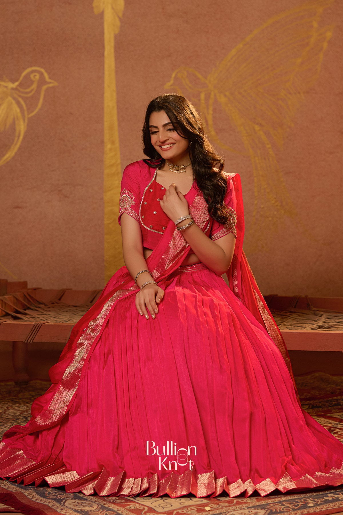 Pritti Lehenga Set in Rani Pink