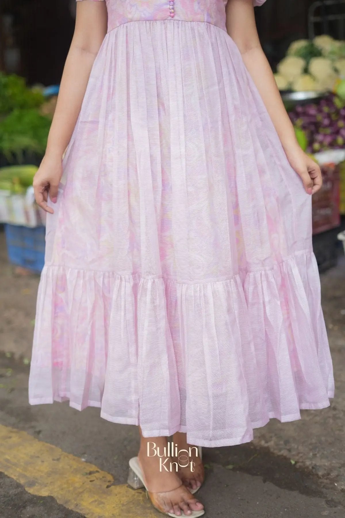 Vaila Drift Kota Doria Midi (Dress) in Pink