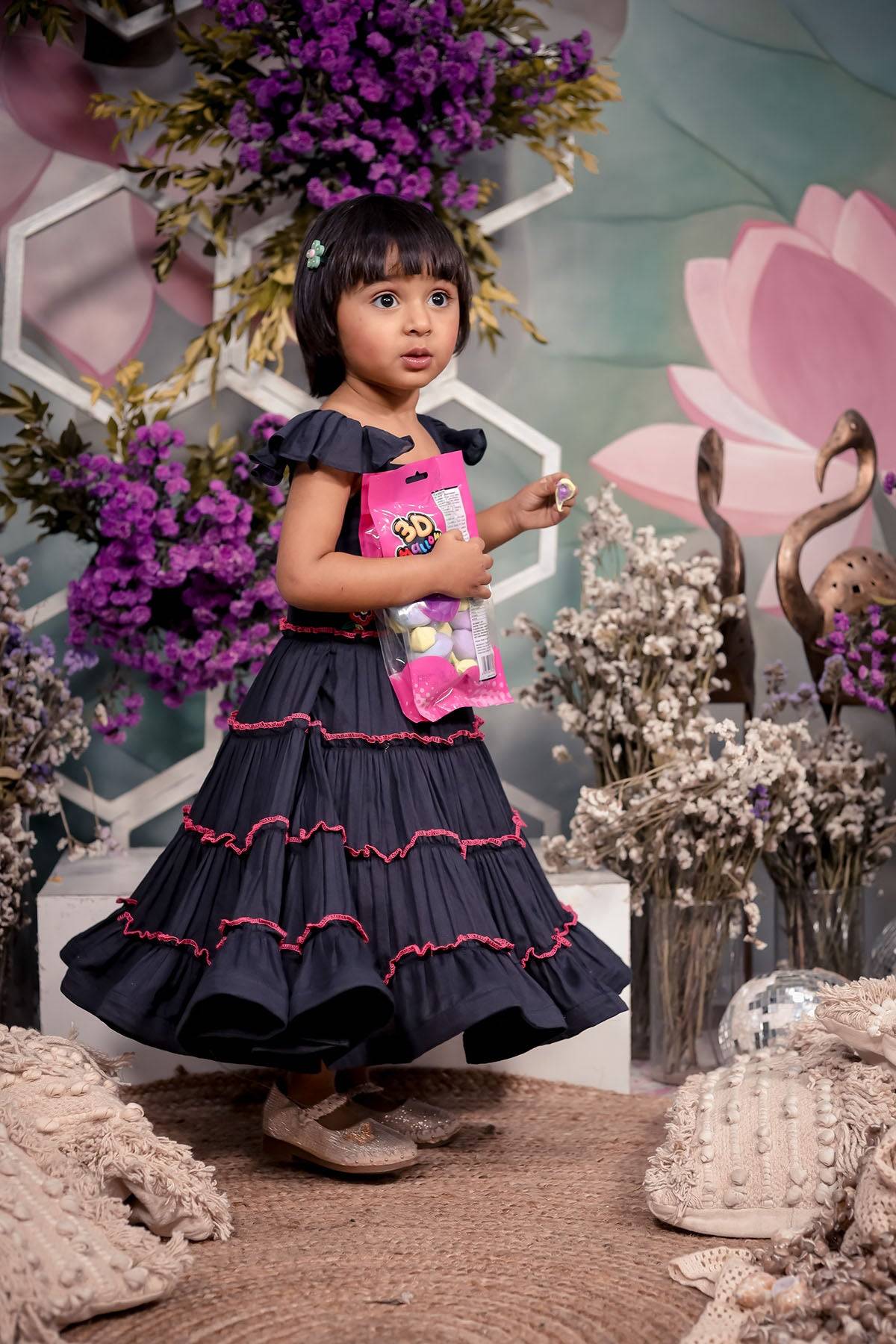 black cotton frock for baby