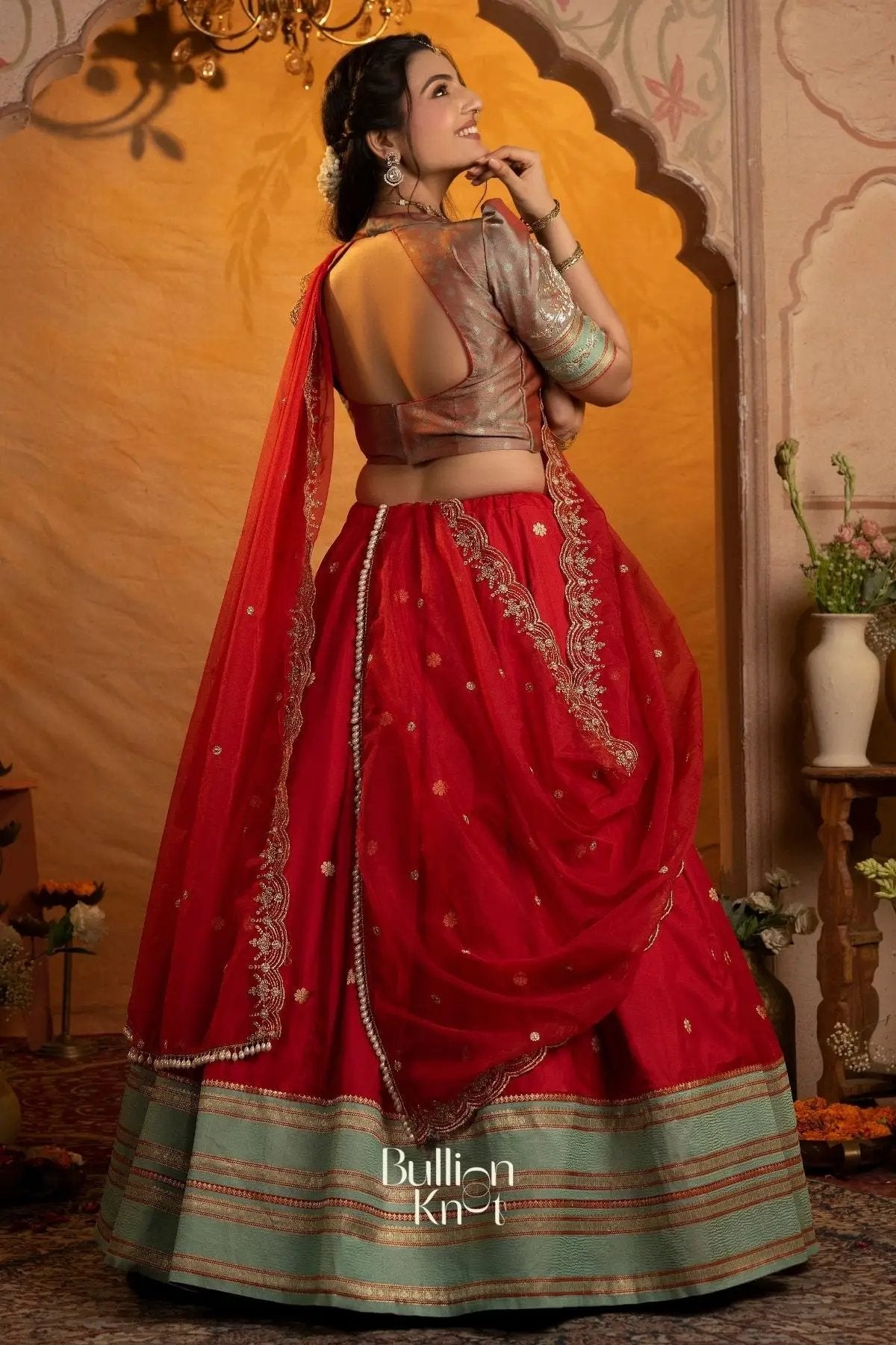 RaktaKamal Soft Silk Red Lehenga Set