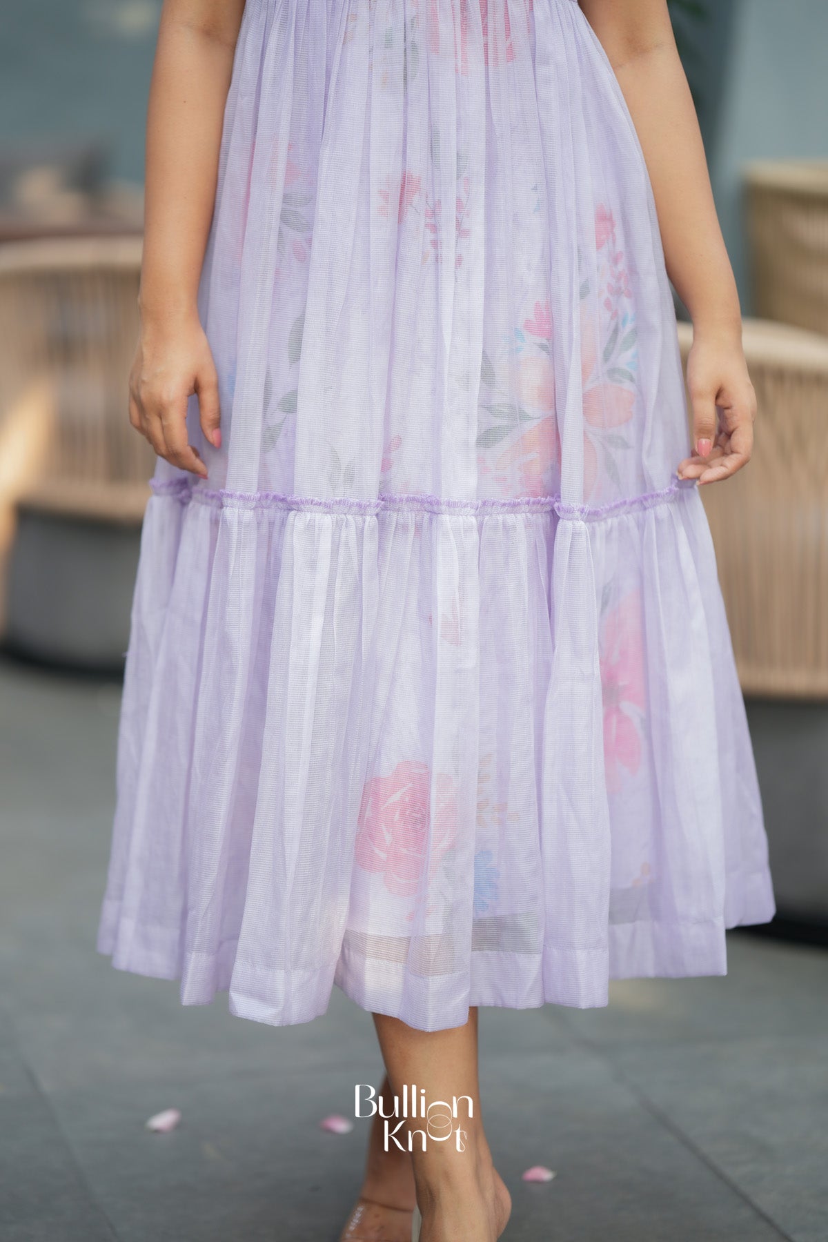 Floriva Kota Doria Midi (Dress) In Lilac