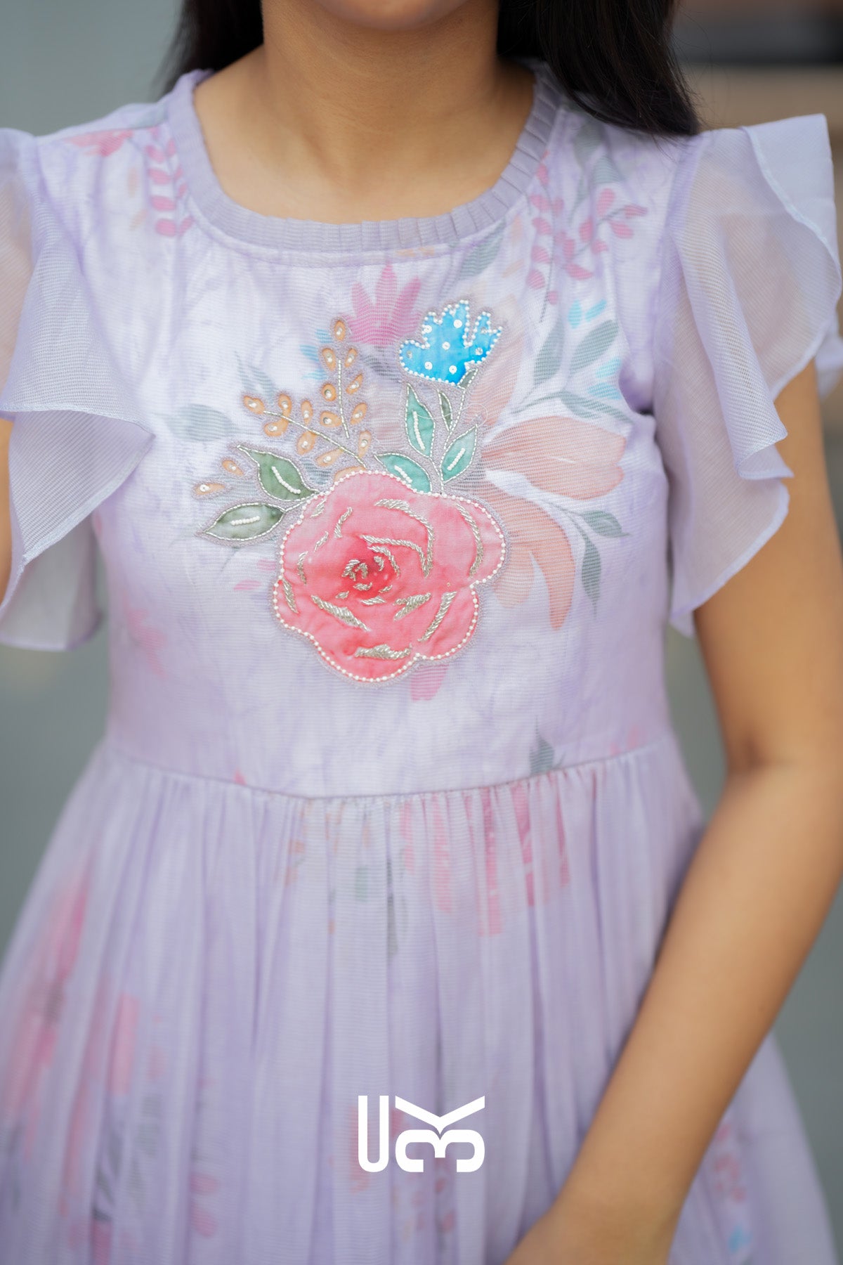 Floriva Kota Doria Midi (Dress) In Lilac