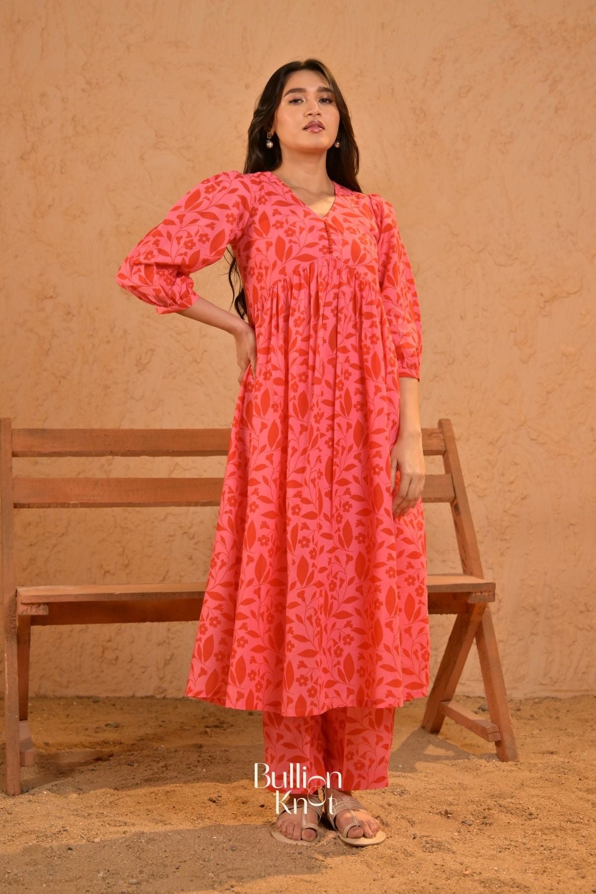 Meher Maternity Kurta Set (Dress) in Pink