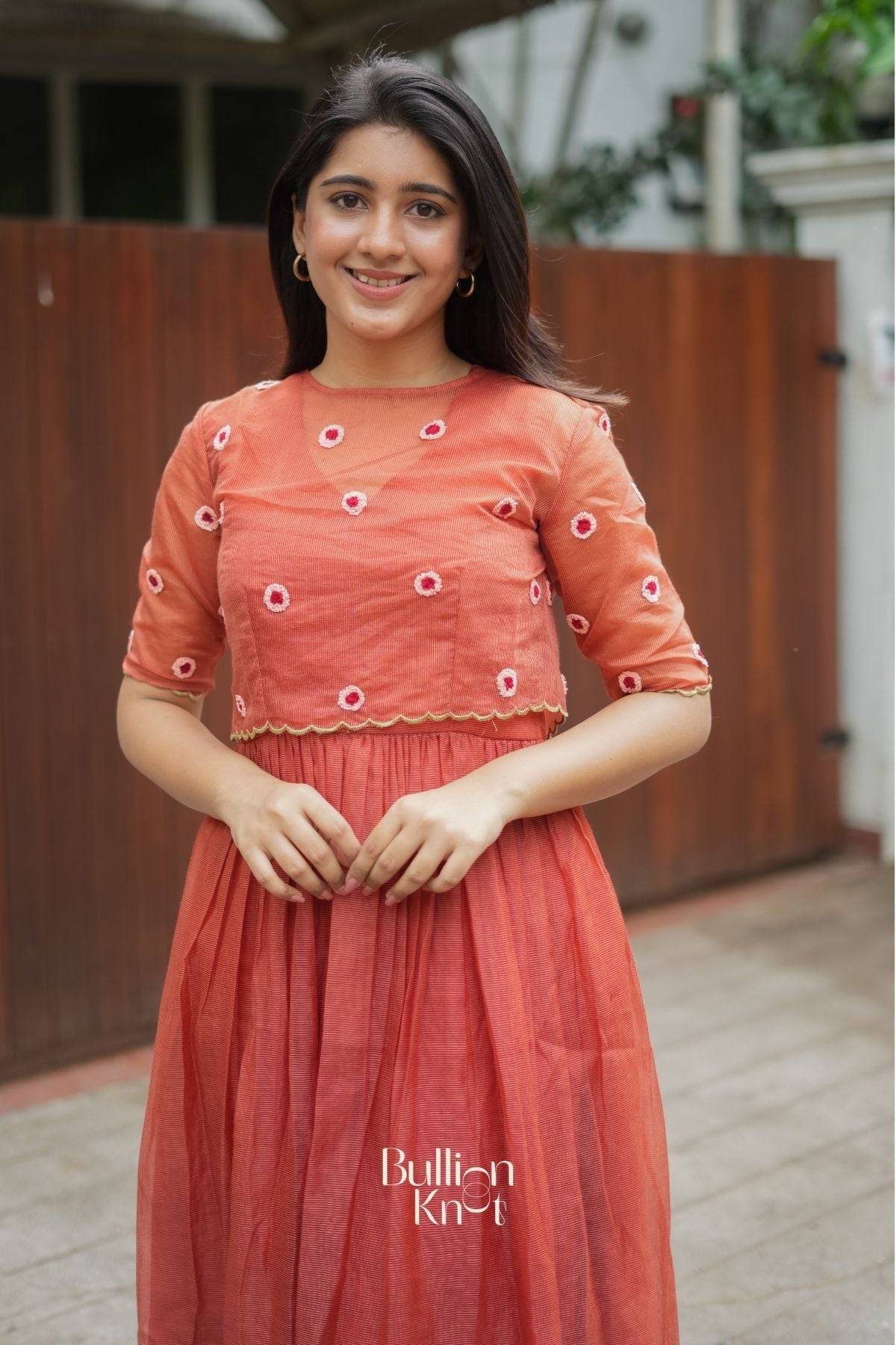 Delina Kota Doria Midi(Dress) in Rustic