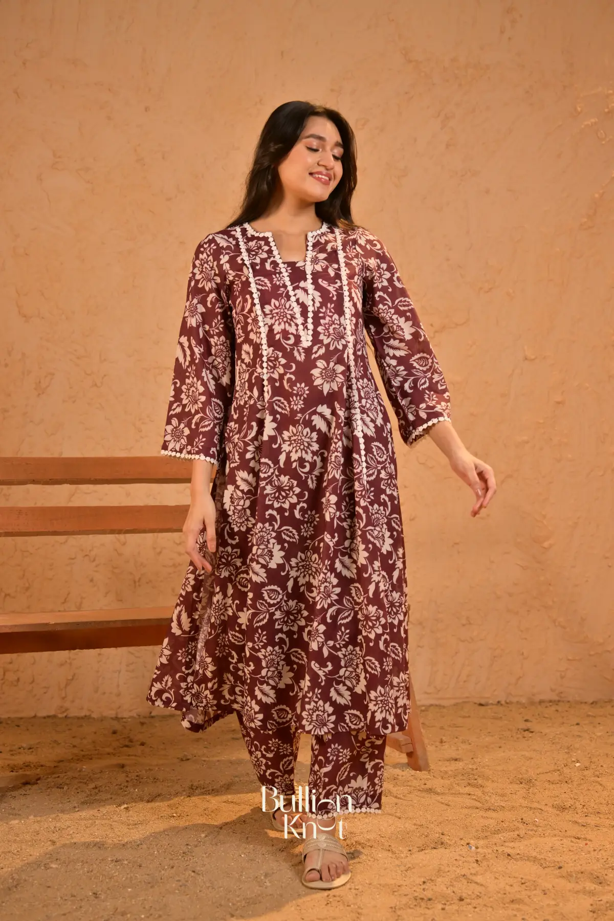 Lavanya Maternity Kurta Set (Dress) in Brown