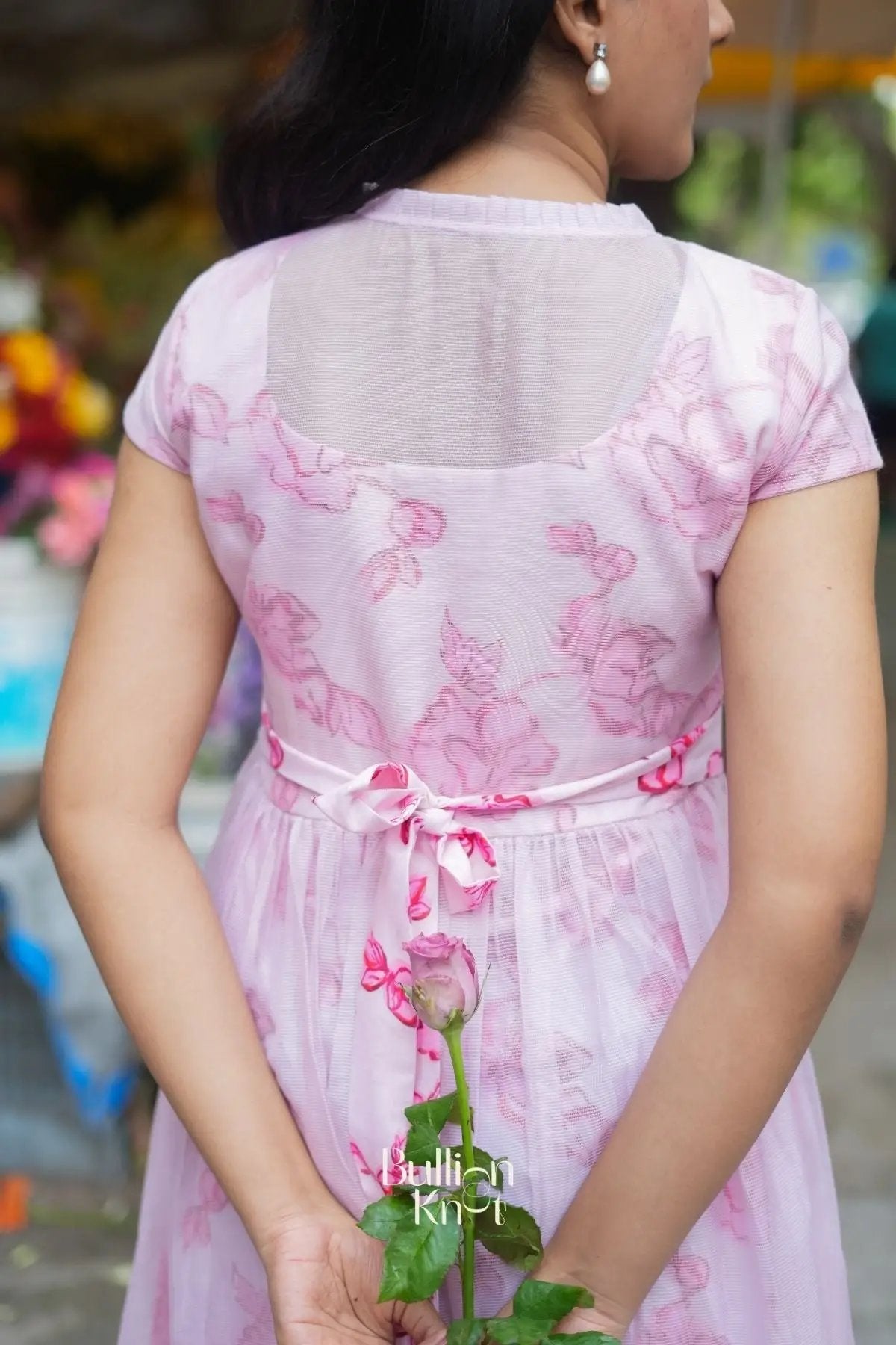 Brisa Bloom Kota Doria Midi (Dress) in Pink