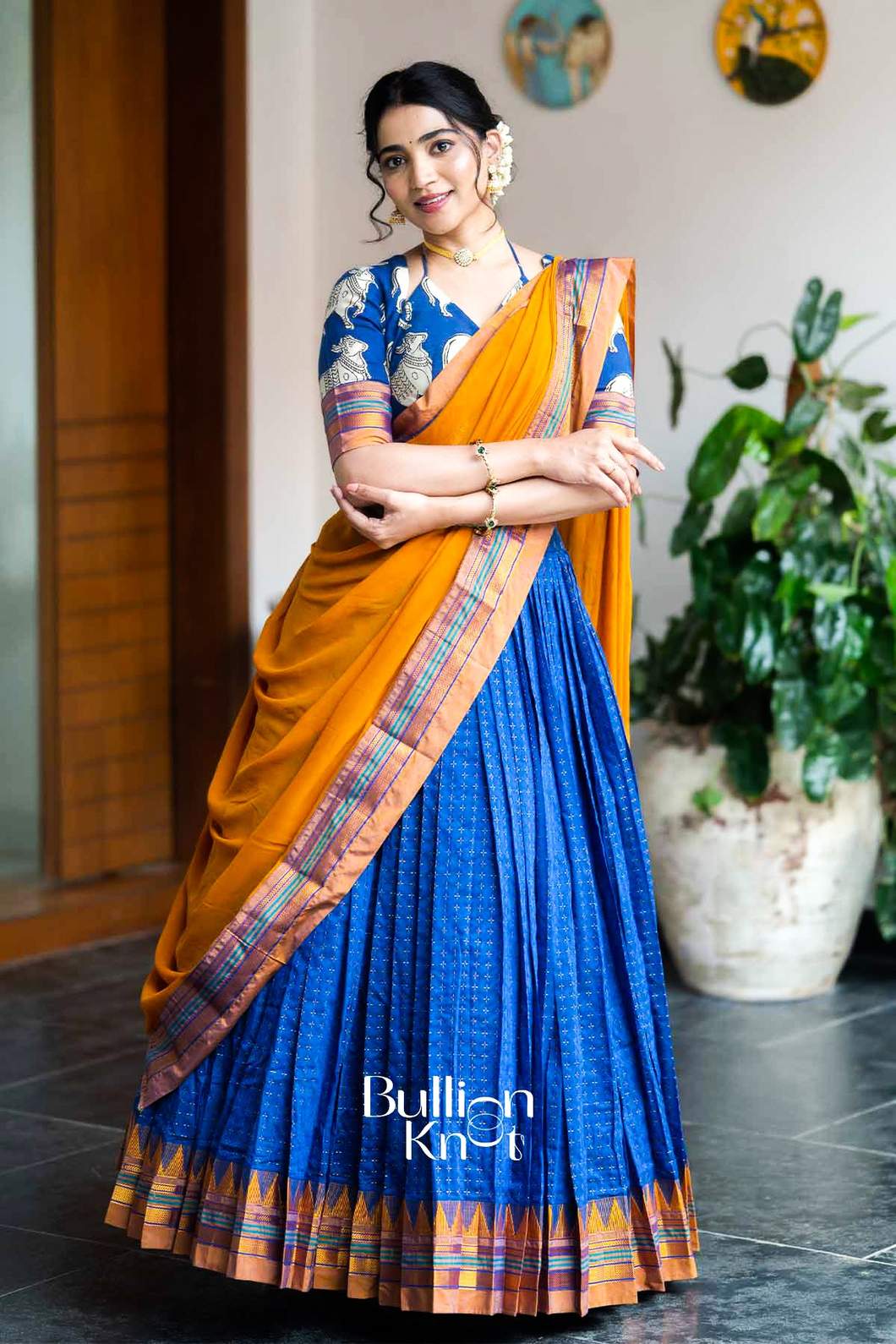 Nilotsav | Purple Handloom Half Saree | Festive Grace
