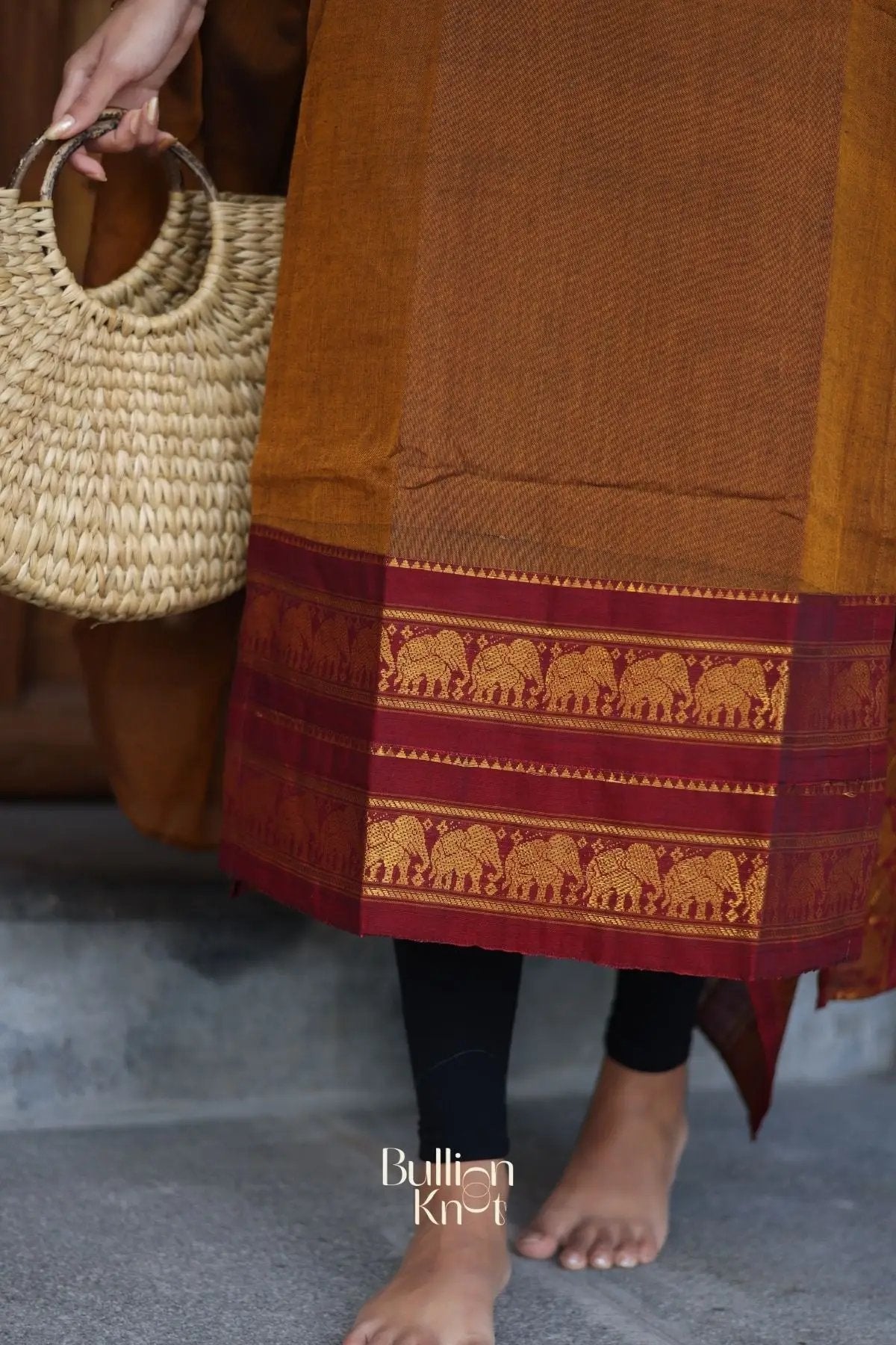 Vidhya Kurta set In Ochre Yellow