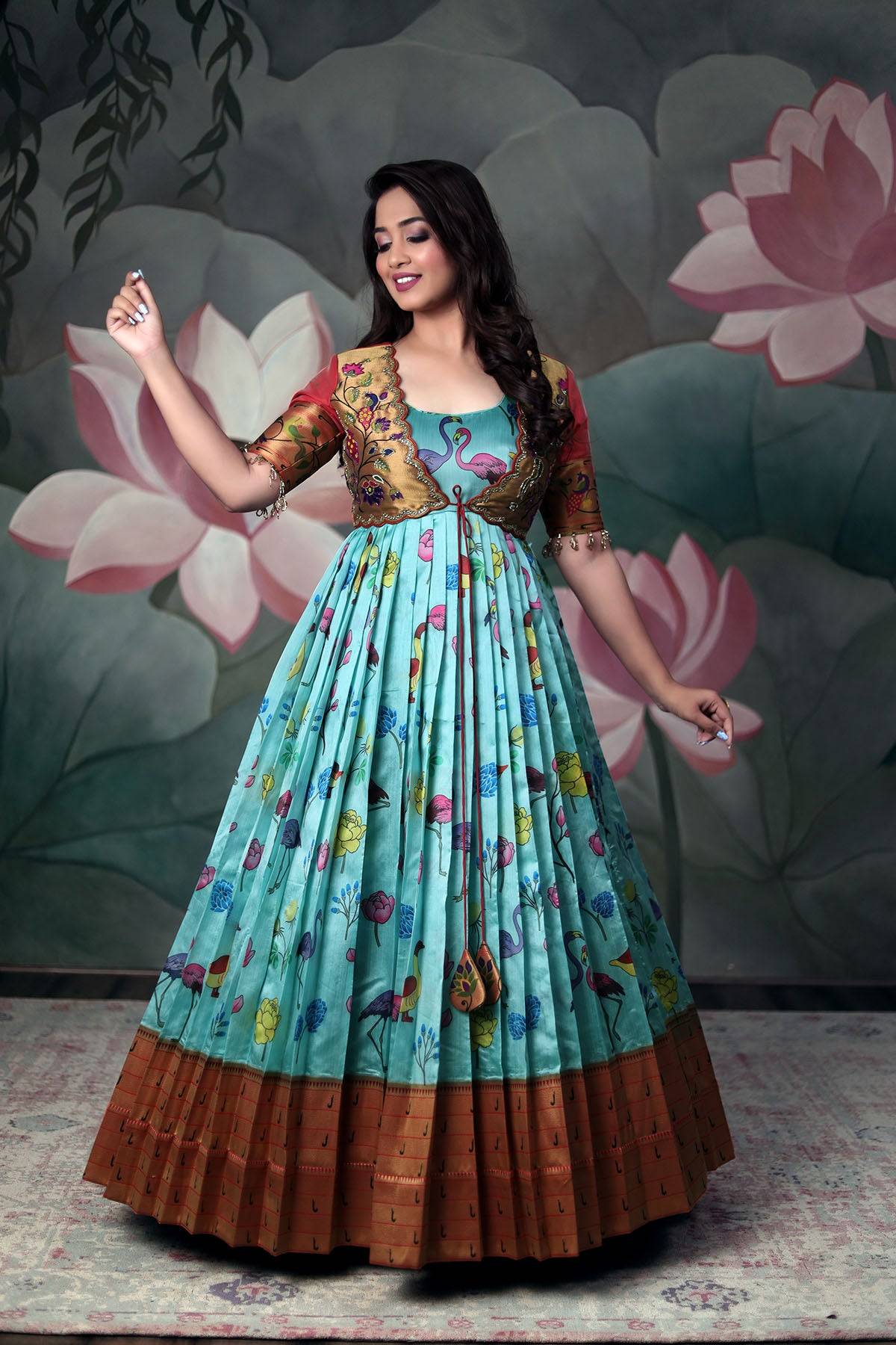 Nitya Sudha Jacket Dress Best Banarasi Dress Collection nitya-sudha-jacket-dress-best-banarasi-dress-collection