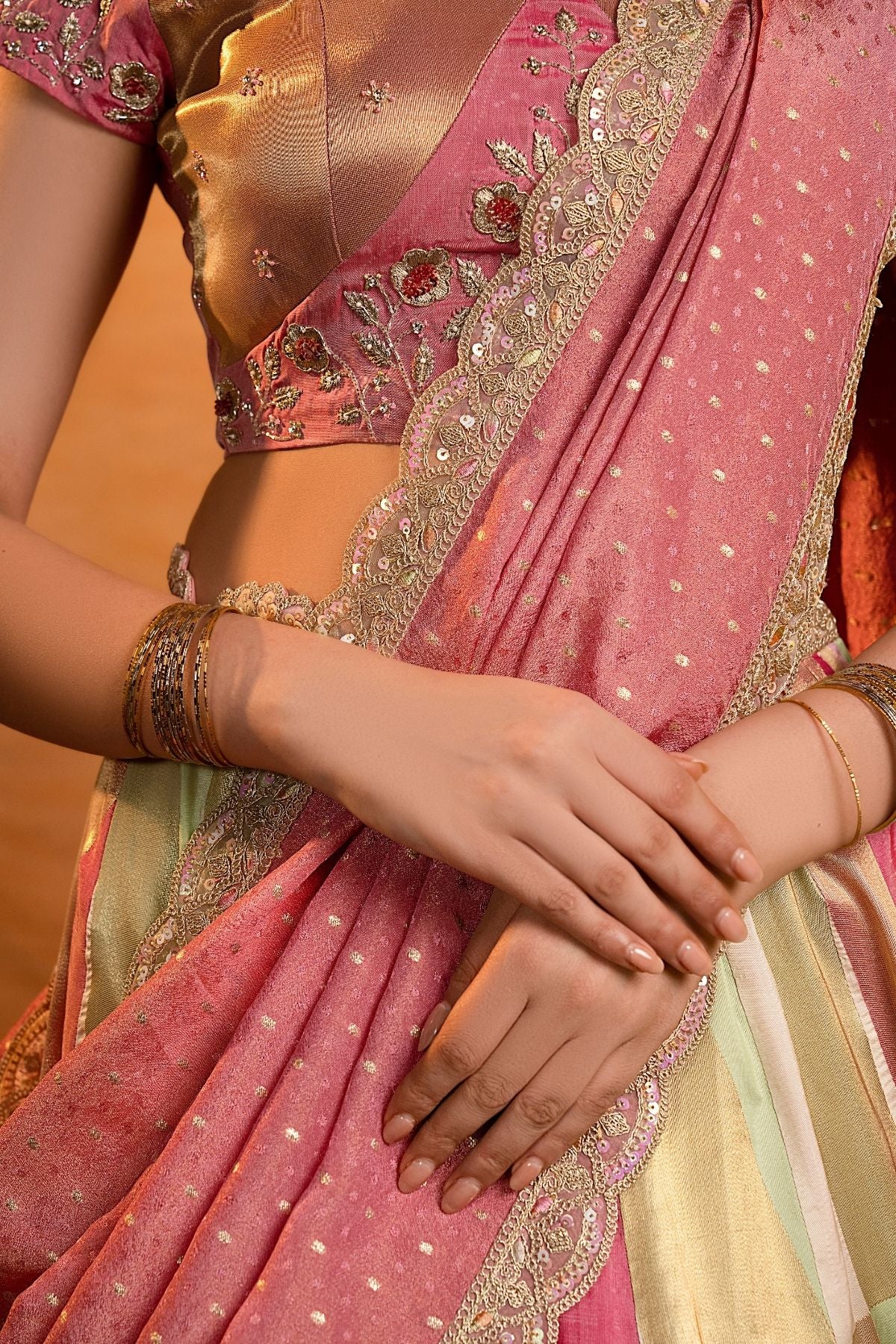 Komalritika Soft Silk Pink Lehenga Set