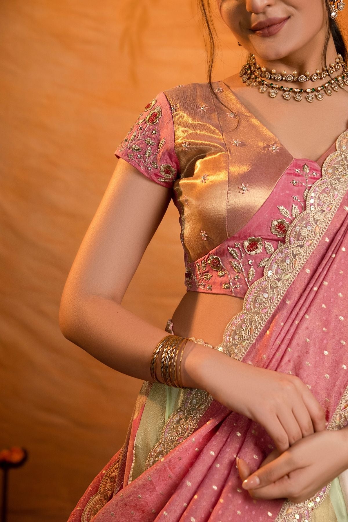 Komalritika Soft Silk Pink Lehenga Set