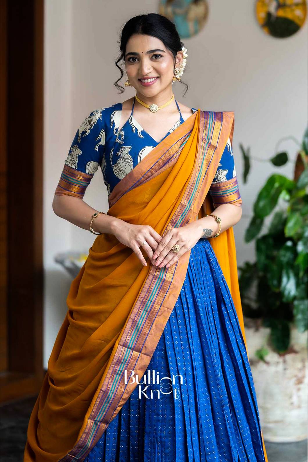 Nilotsav | Purple Handloom Half Saree | Festive Grace