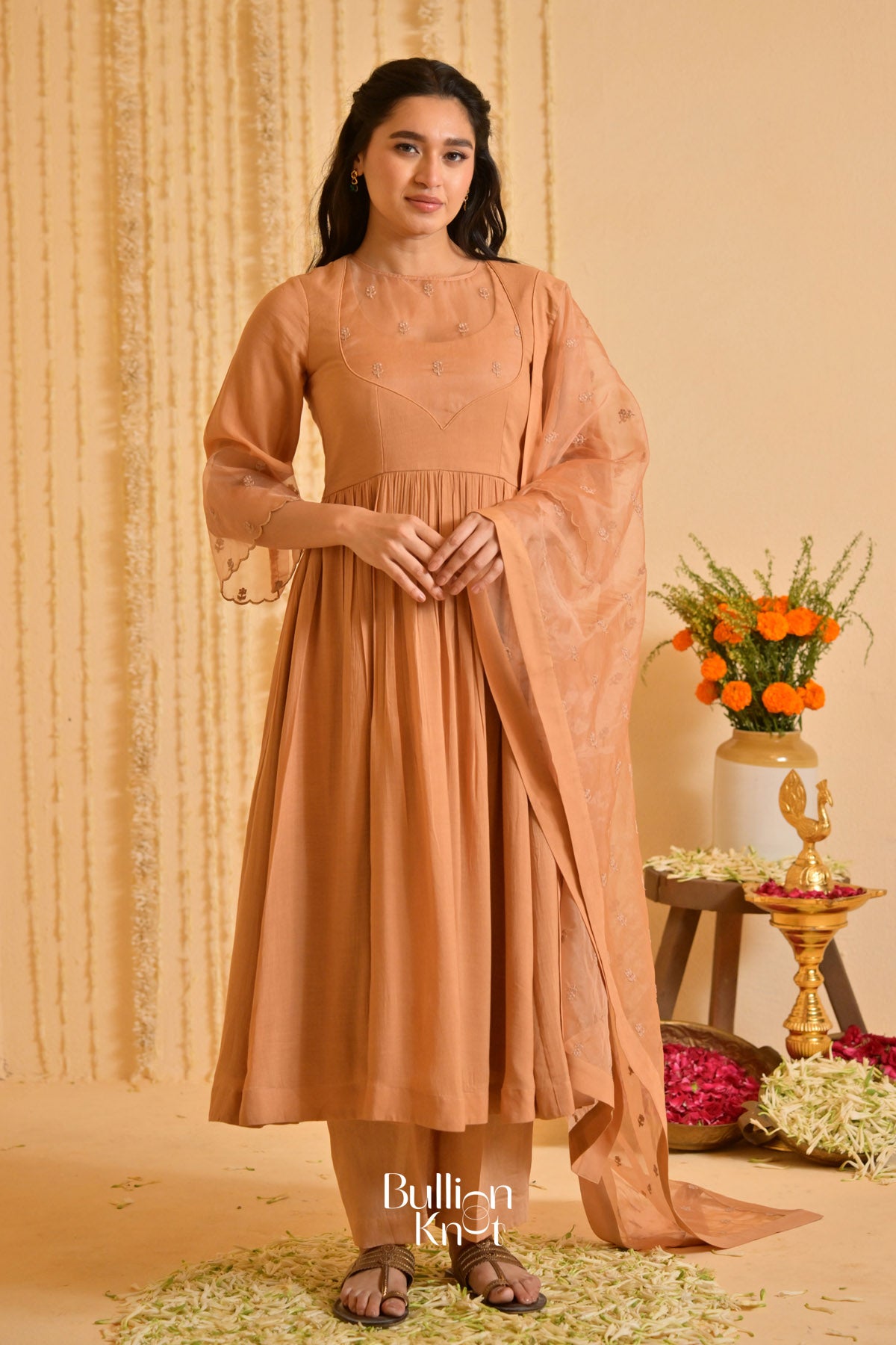 Peach Prerna Anarkali (Dress) In Cream