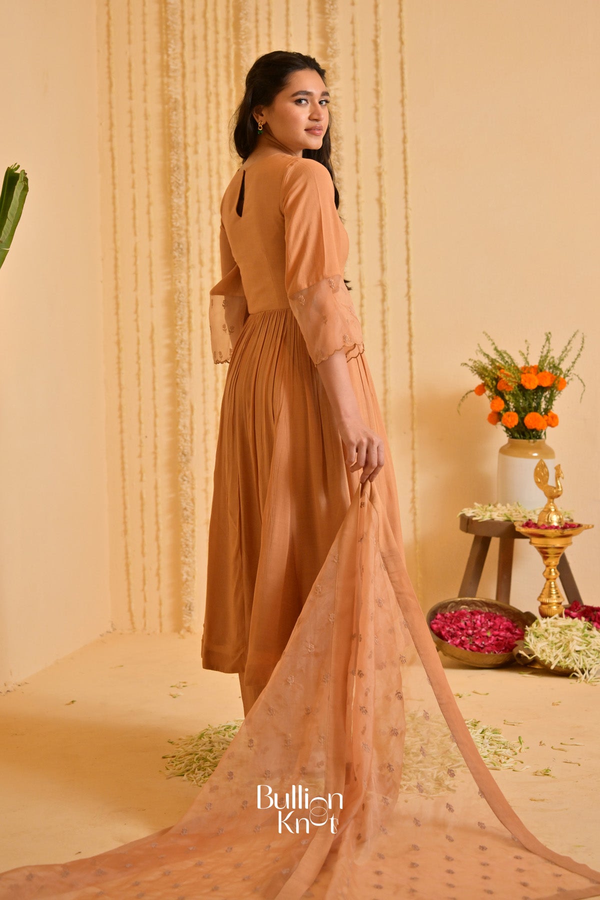 Peach Prerna Anarkali (Dress) In Cream