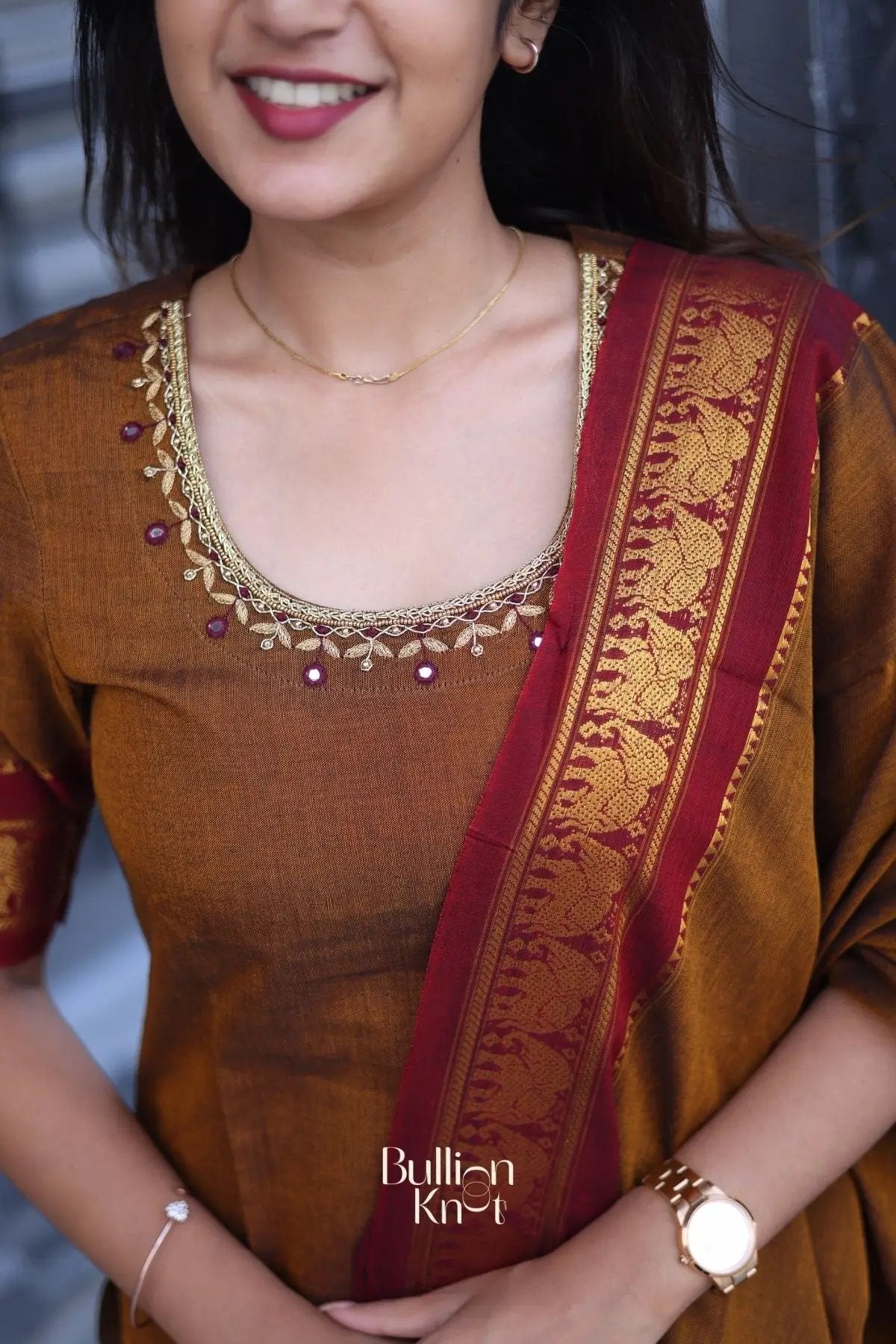 Vidhya Kurta set In Ochre Yellow