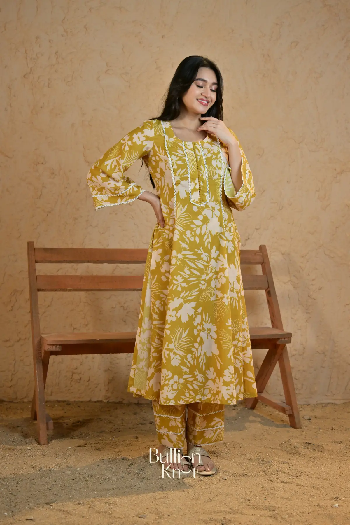 Nyasa Maternity Kurta Set (Dress) in Mustard yellow