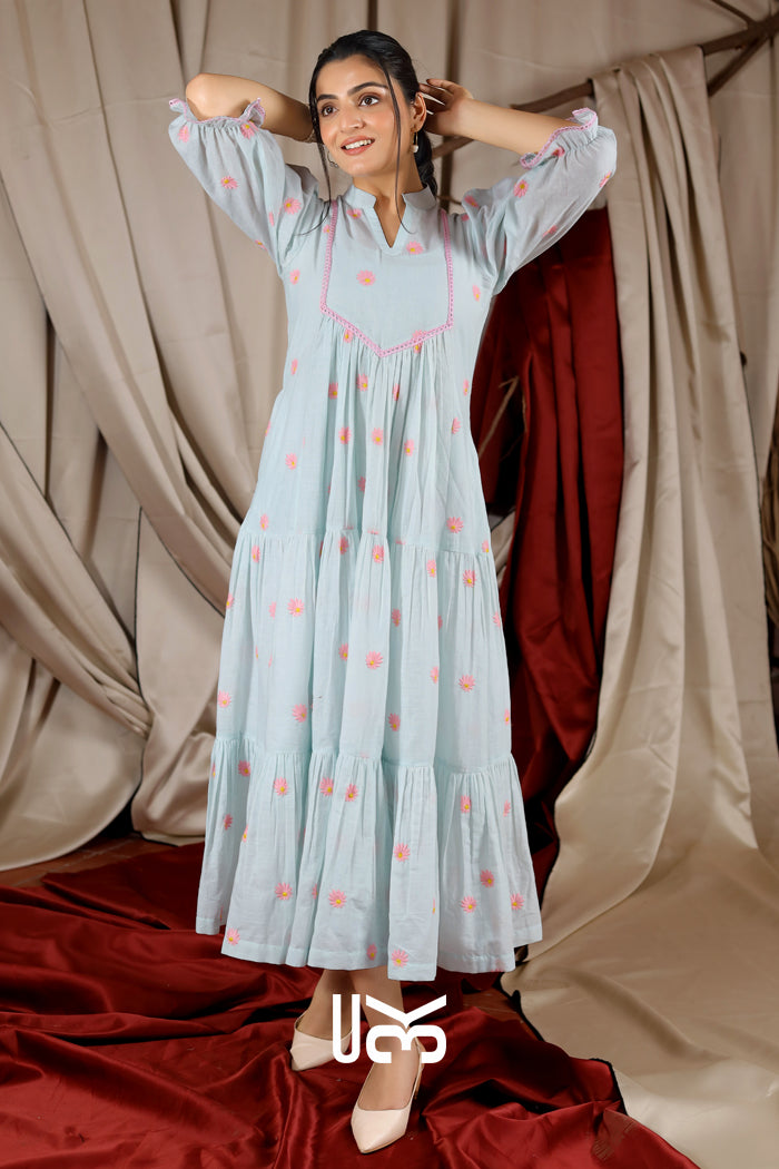 Camelia Summer Midi (Dress) in Powder Blue