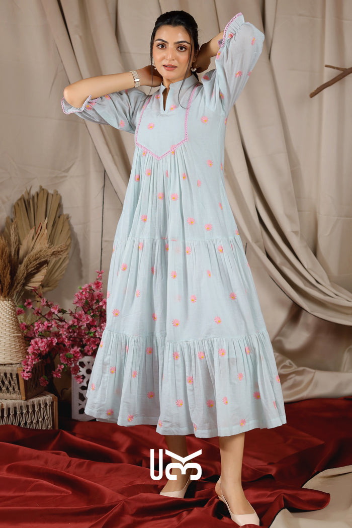 Camelia Summer Midi (Dress) in Powder Blue