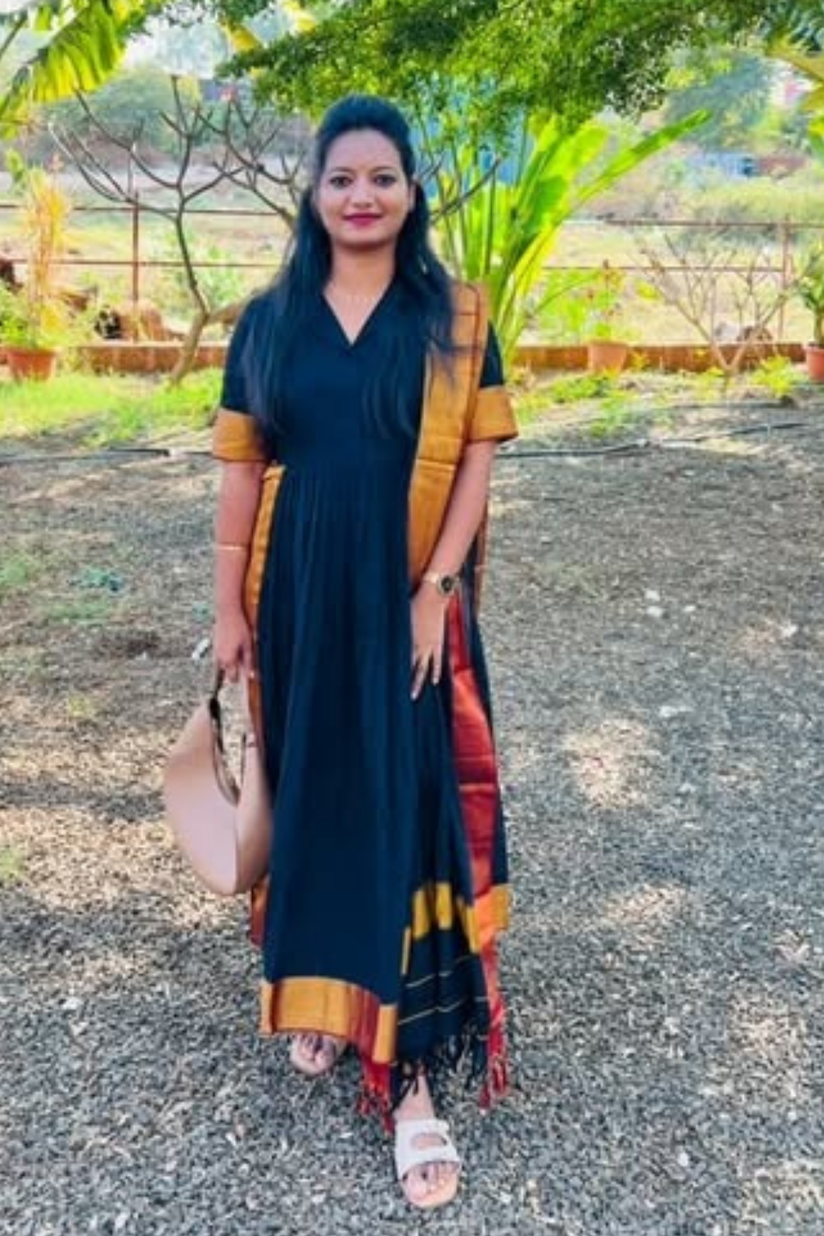 Malini Handloom Suit Set in Black