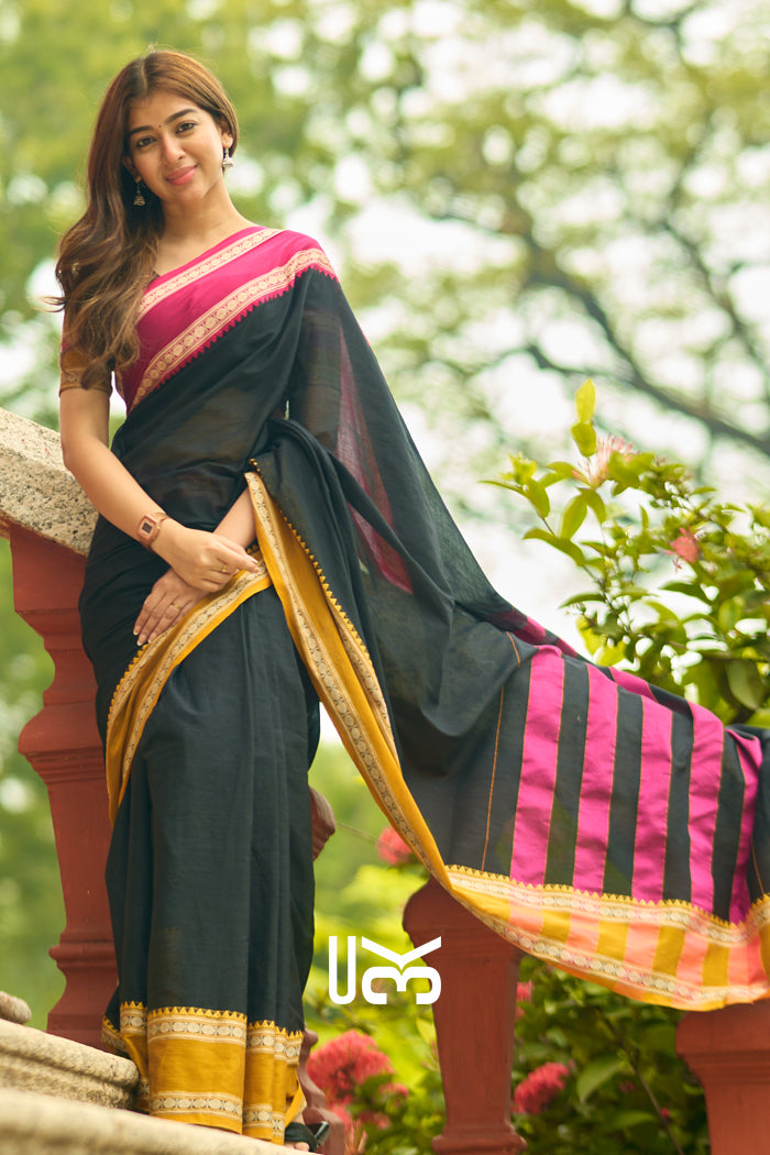Gomti Handloom Saree in Black