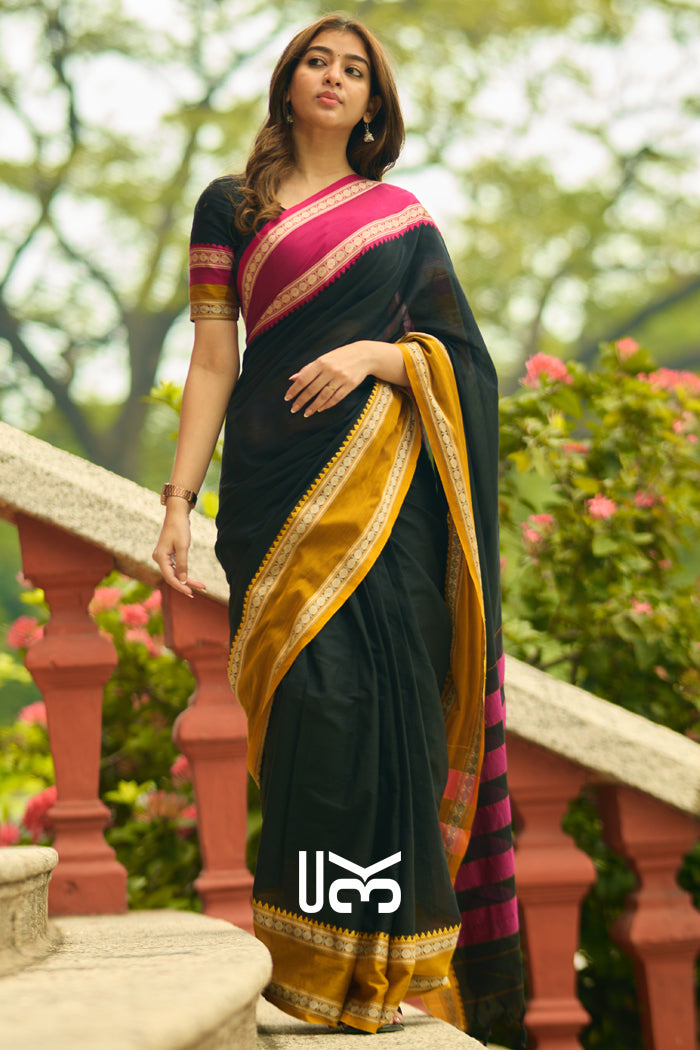 Gomti Handloom Saree in Black