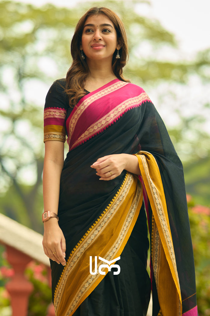 Gomti Handloom Saree in Black