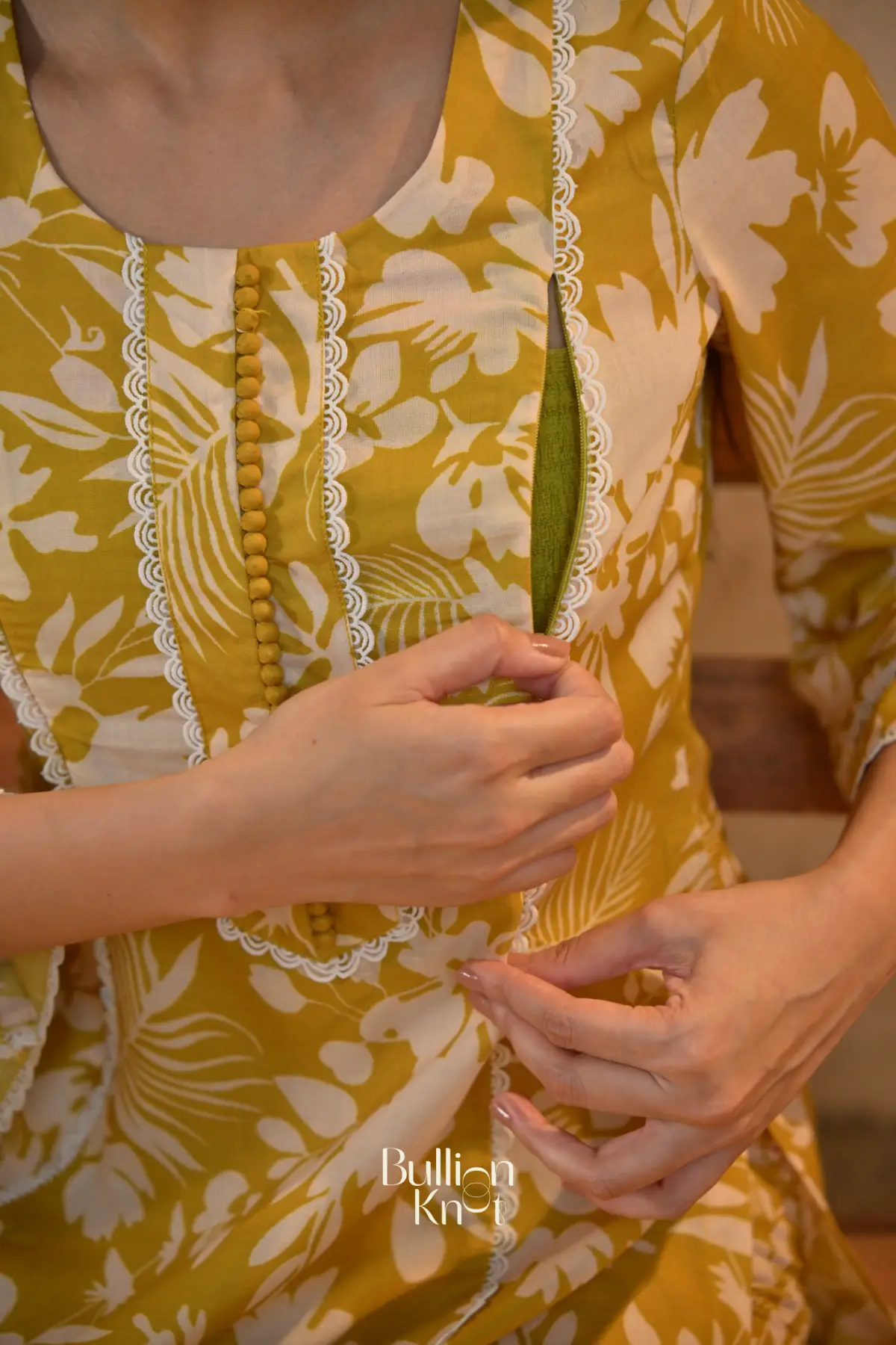 Nyasa Maternity Kurta Set (Dress) in Mustard yellow