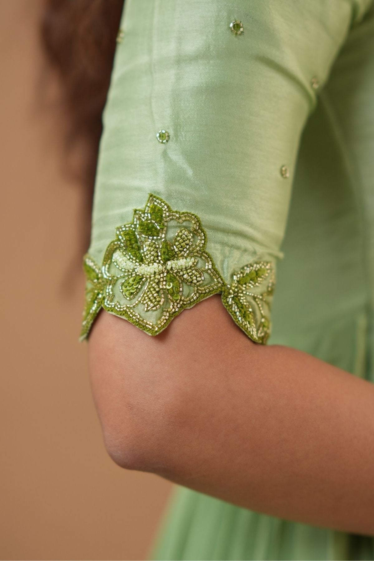 Elora Ethnica Natural Crepe (Dress) In Mint Green