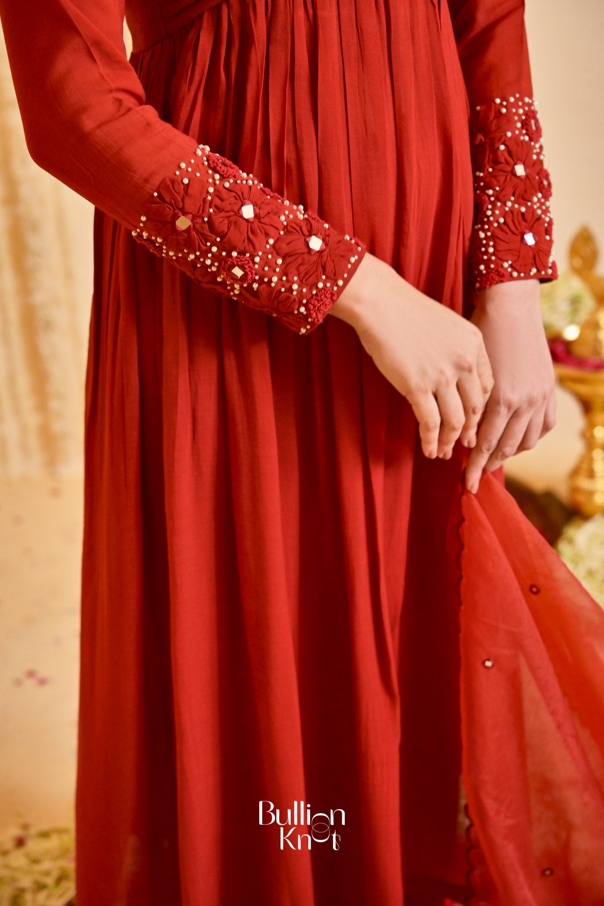 Taamba Tarash Kurta Set (Dress) In Rust Brown