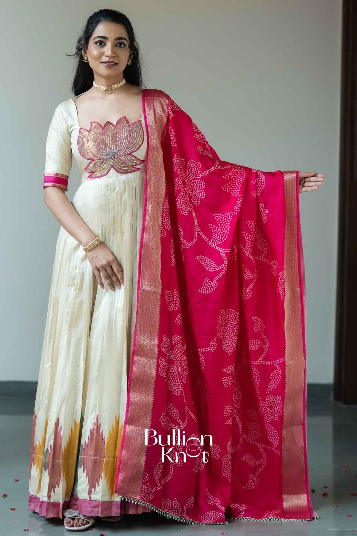 Ilyara | Viscos dola pattu Anarkali Suit Set