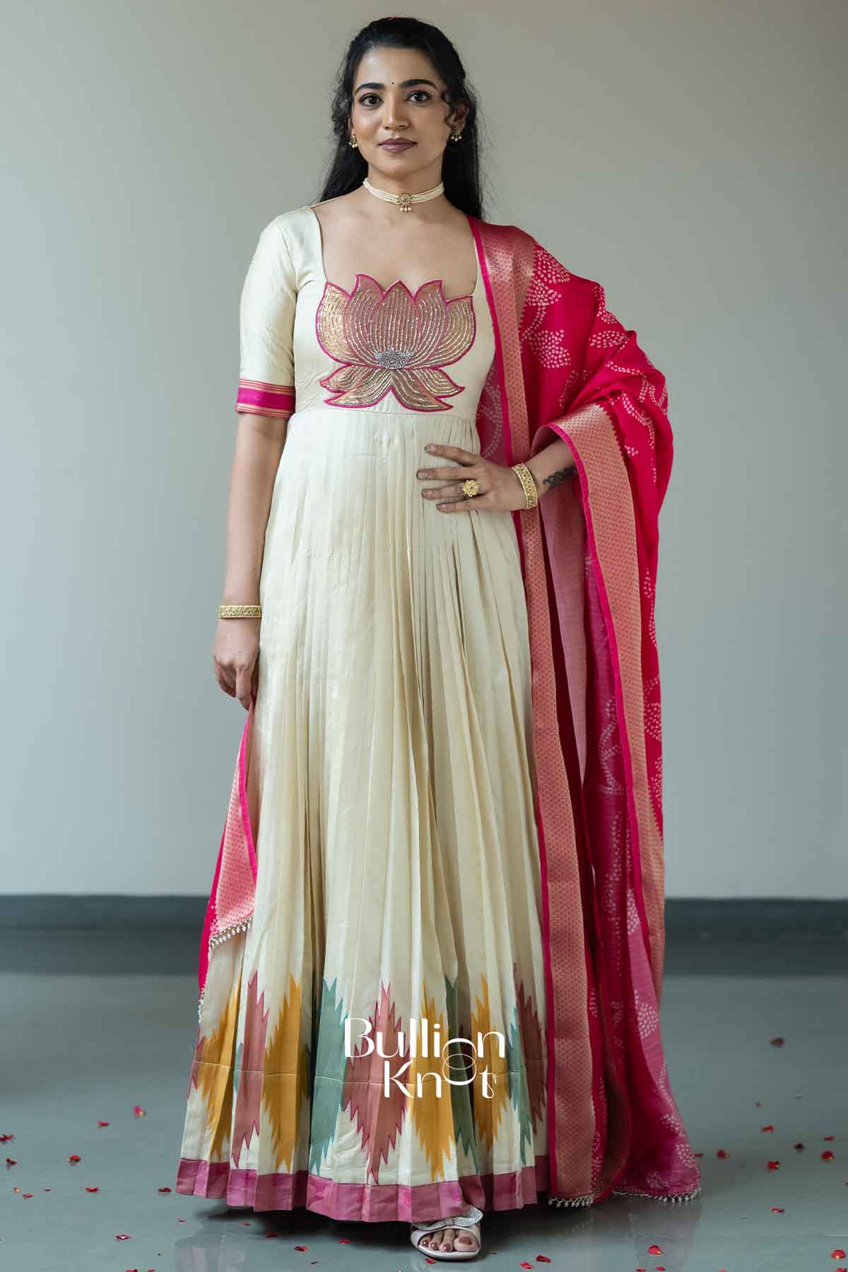 Ilyara | Viscos dola pattu Anarkali Suit Set