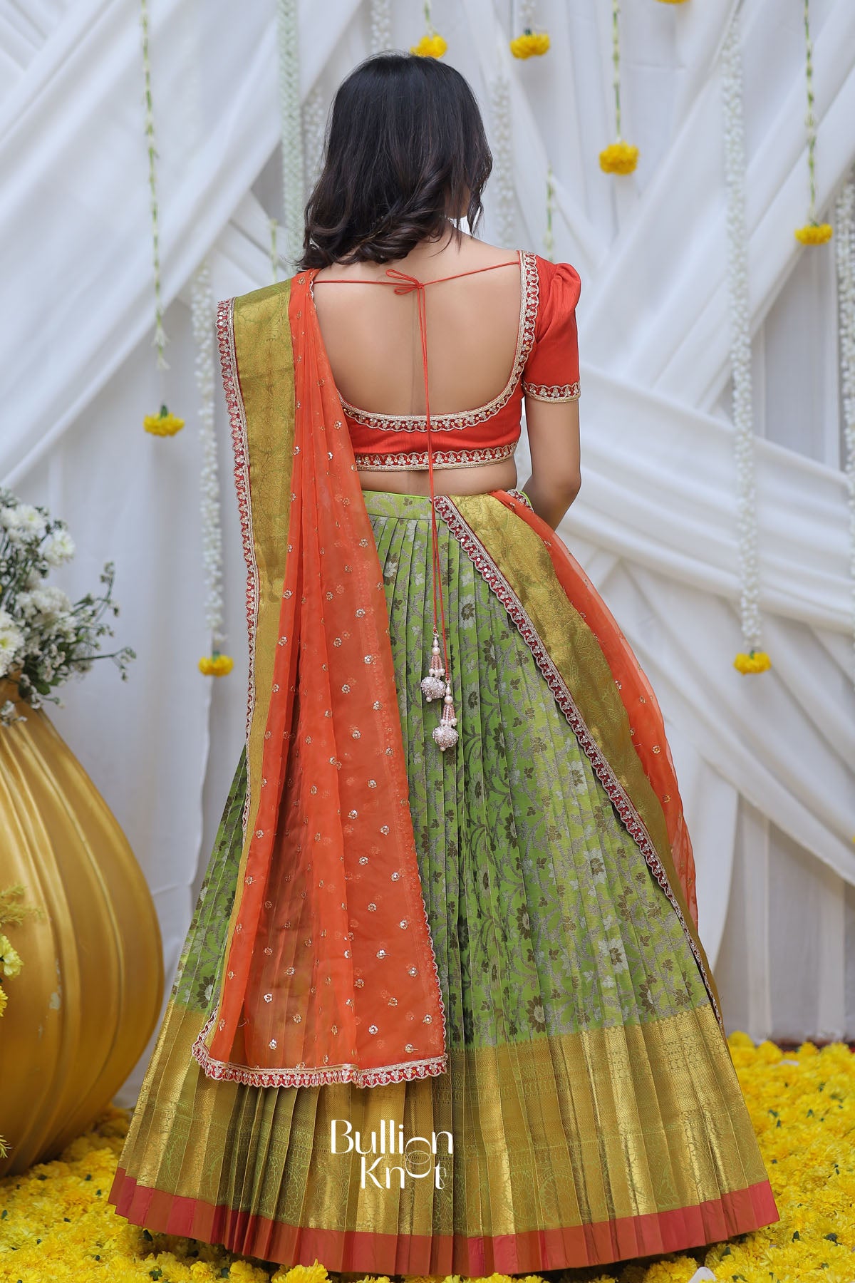 Abhilasha Pattu Half Saree in Green