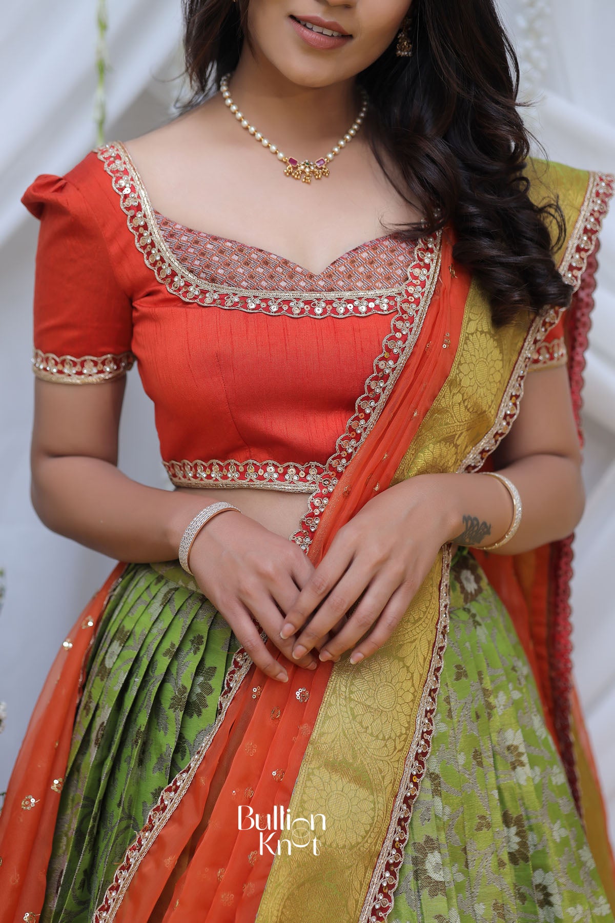 Abhilasha Pattu Half Saree in Green