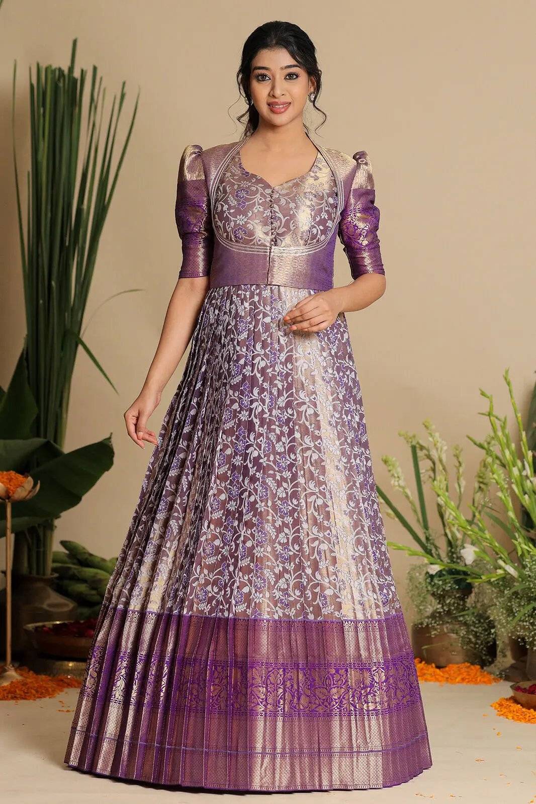 Exclusive Banarasi Dress - Akanksha Jacket Dress at bullionknot