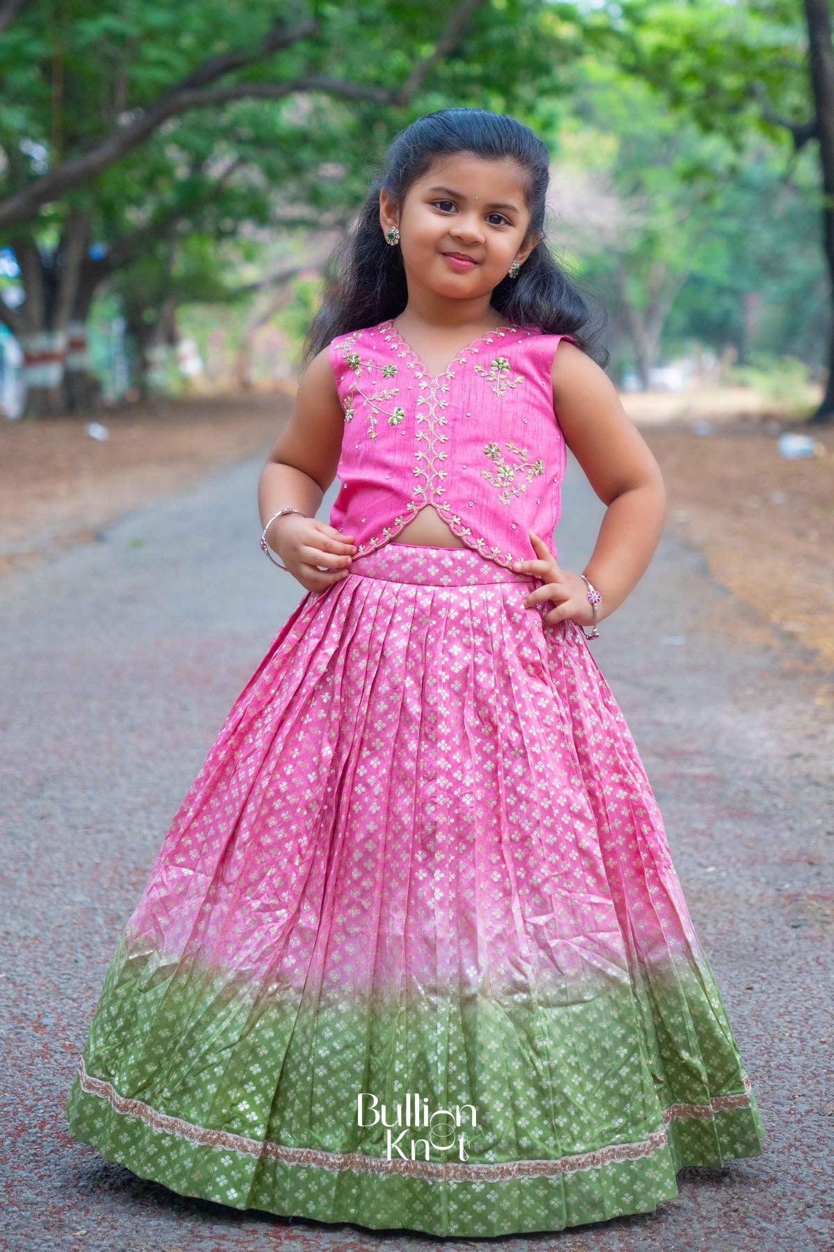 Baby Alexa Lehenga Set in Pink