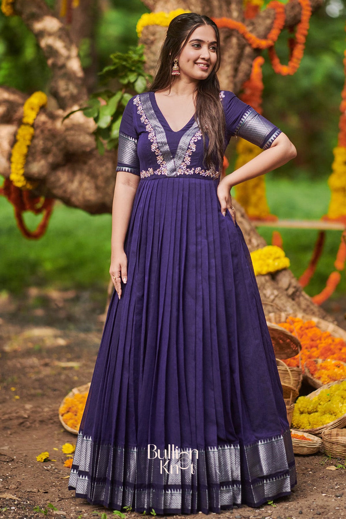 Apeksha Handloom Dress In Blue