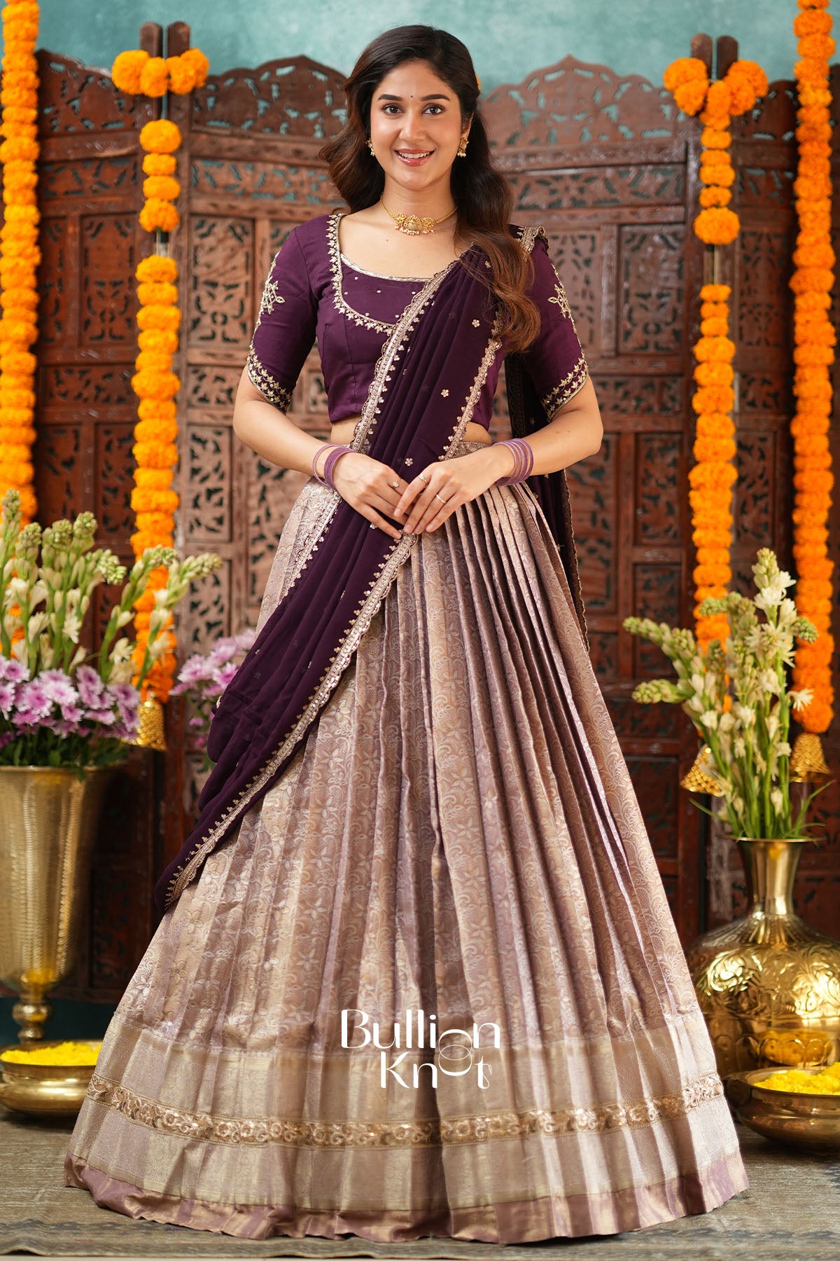 Lajja Russion Rich Wine Lehenga Set