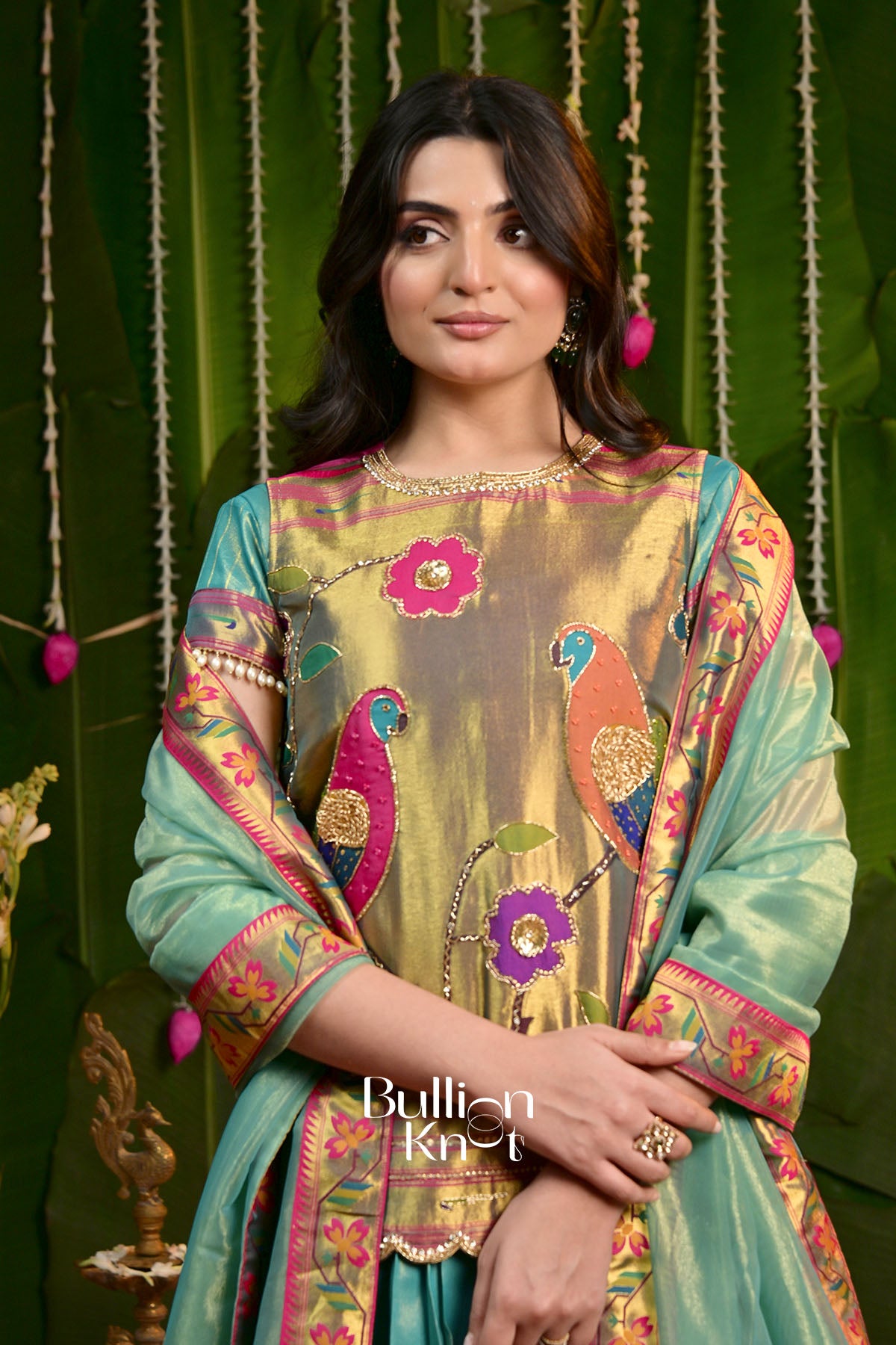 Morni Paithani 2 in 1 Silk Lehenga set with Jacket