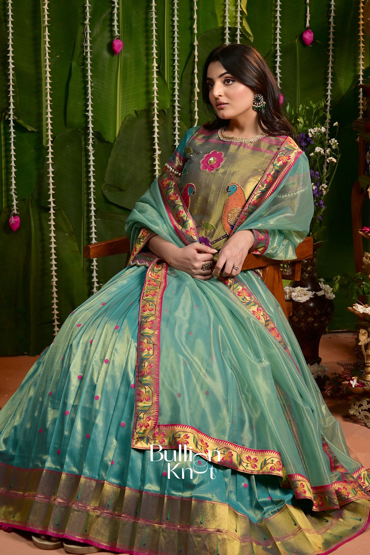 Morni Paithani 2 in 1 Silk Lehenga set with Jacket