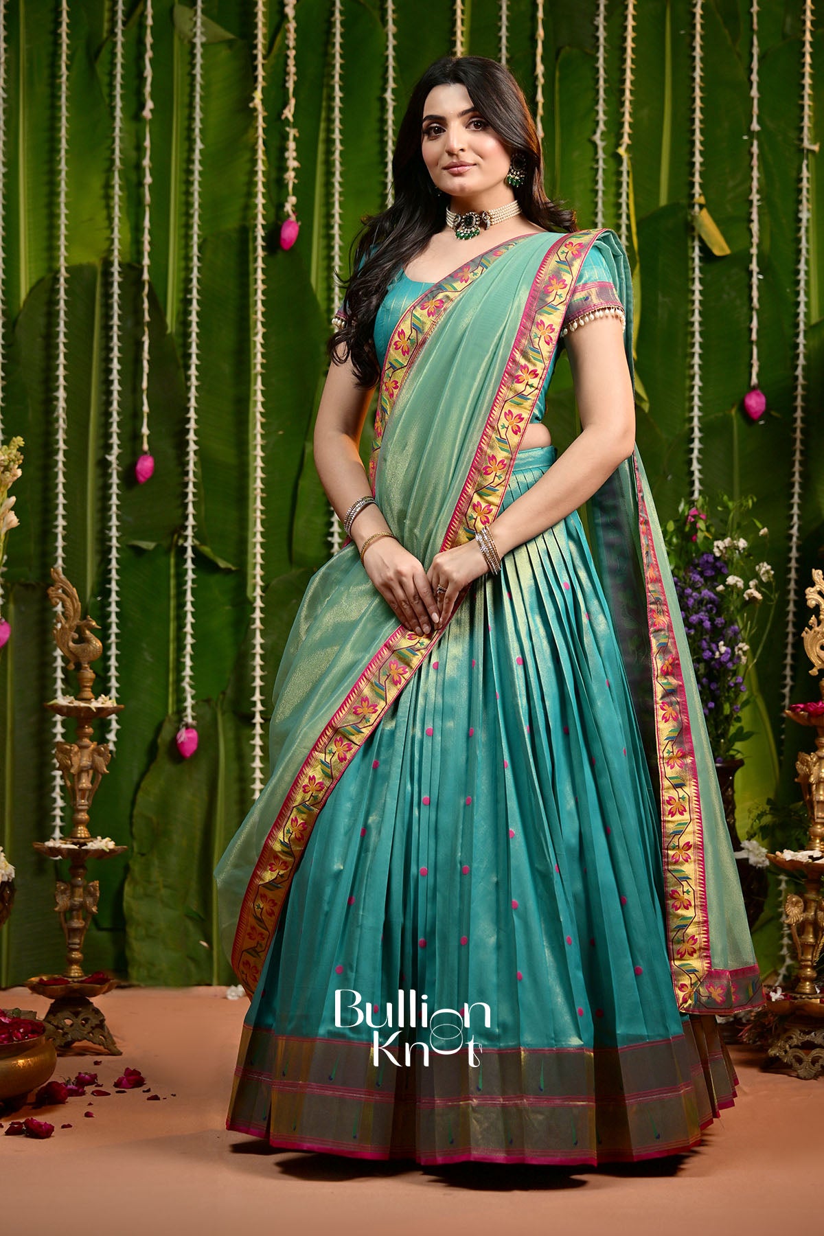 Morni Paithani 2 in 1 Silk Lehenga set with Jacket