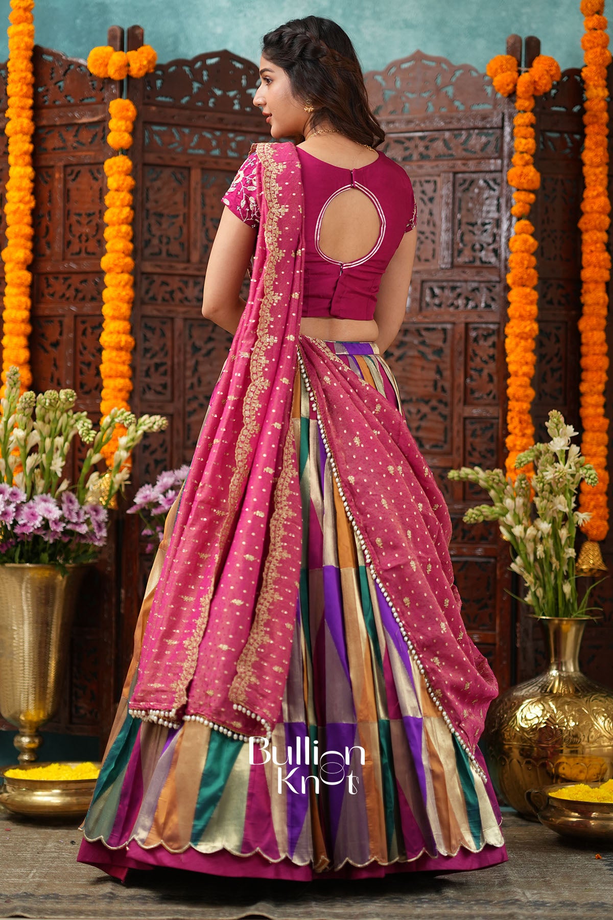 Vaishali Pink Soft Silk Lehenga Set
