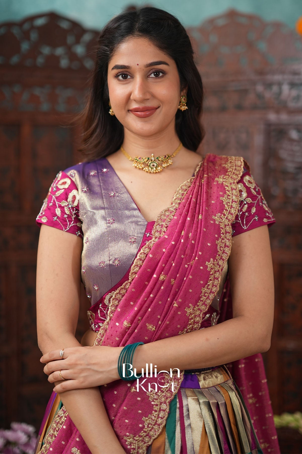 Vaishali Pink Soft Silk Lehenga Set