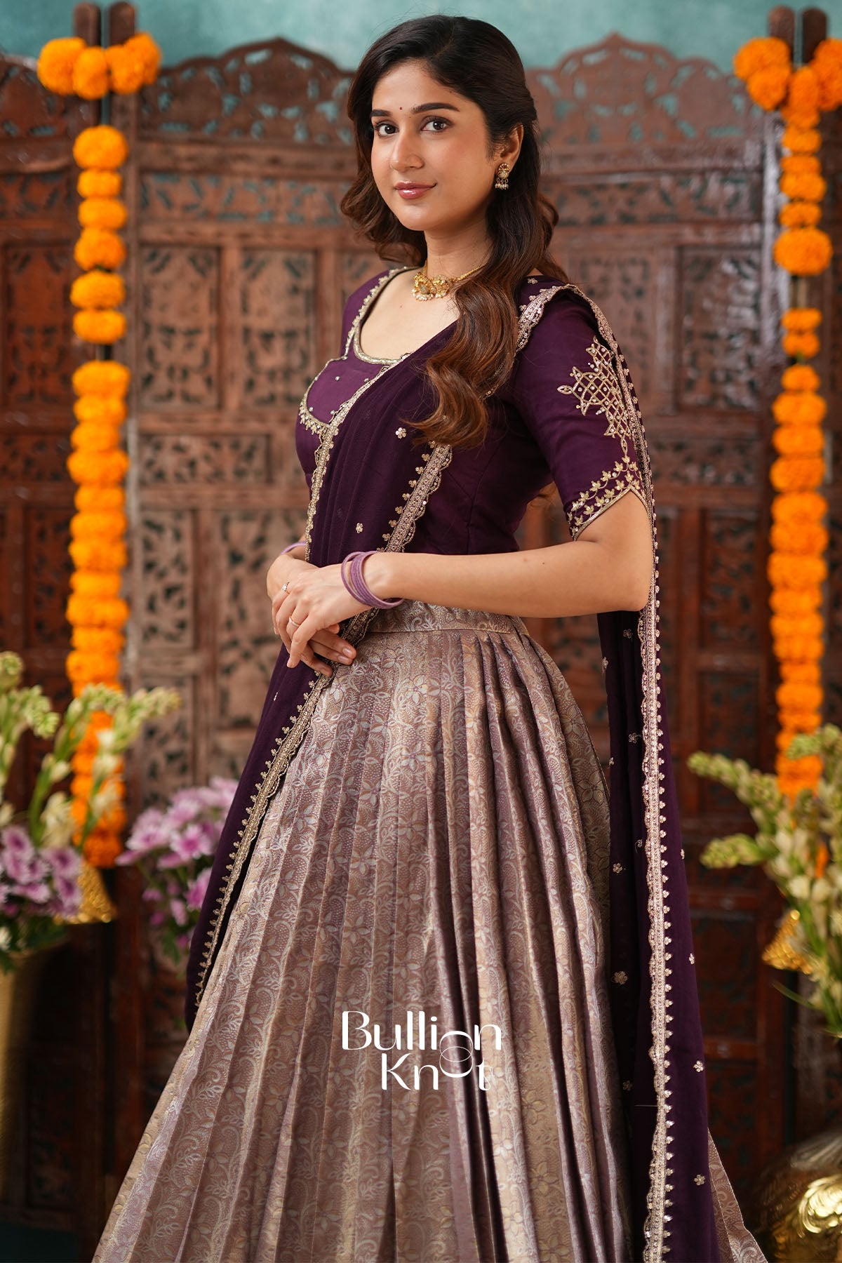 Lajja Russion Rich Wine Lehenga Set