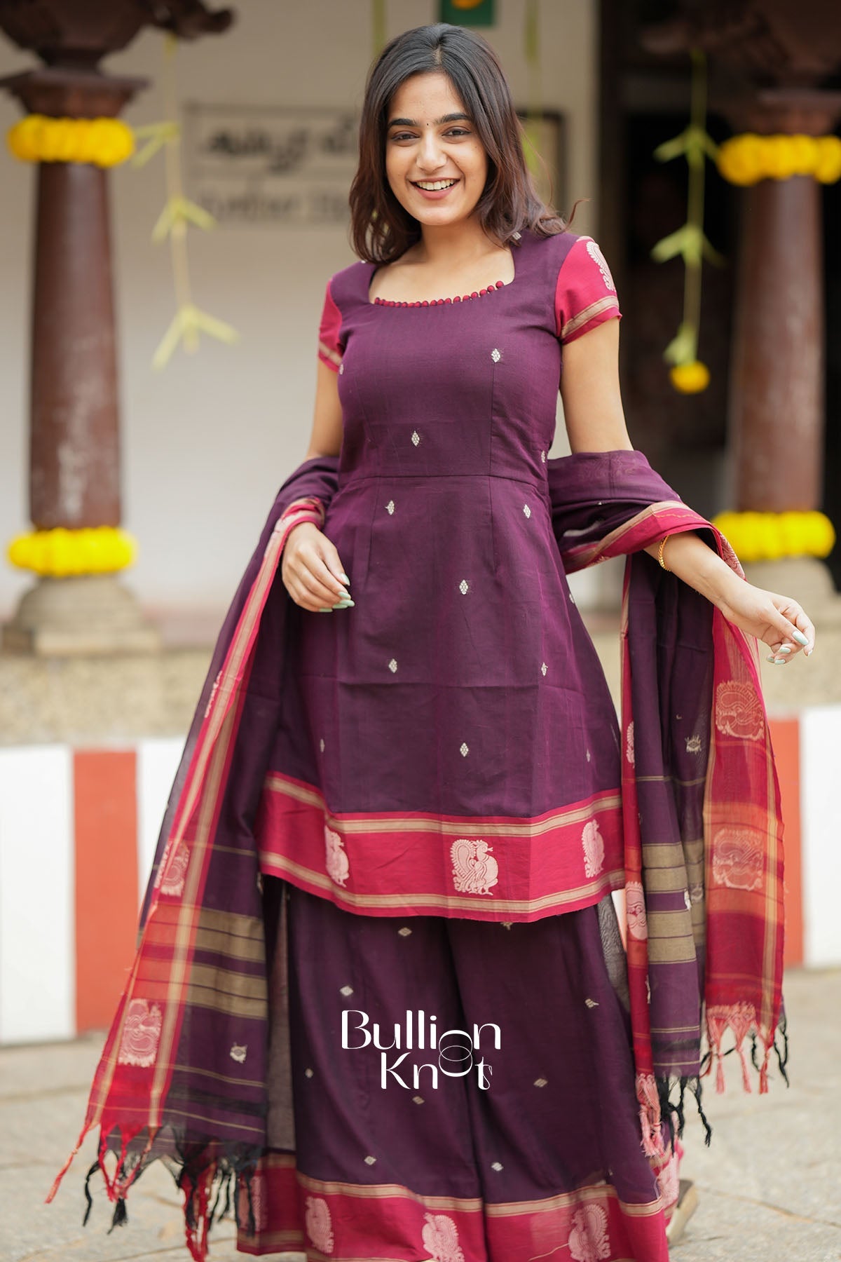 Ankita Handloom Maroon Suit Set